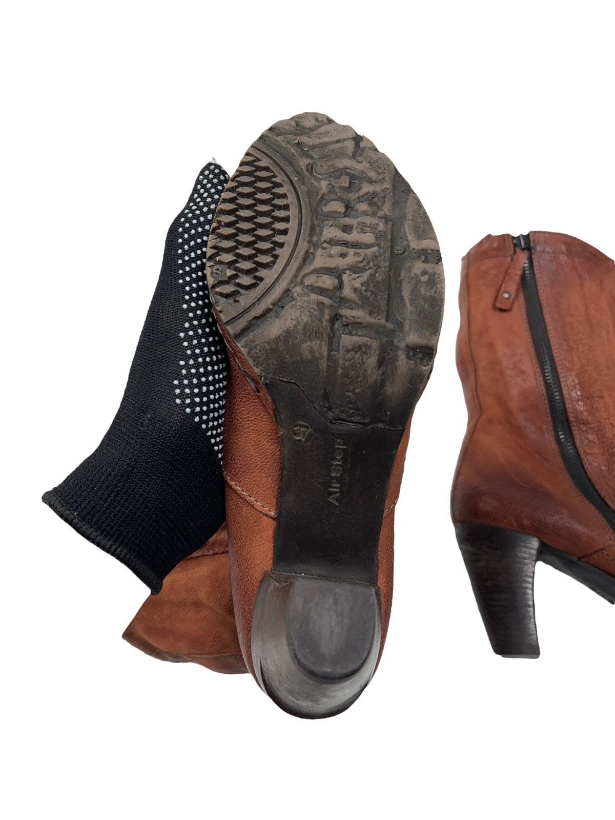 A.S.98 × Vintage A.S. 98 Airstep Leather Avant Garde Boots Ankle Zip Heels Size US 7 / IT 37 - 10 Thumbnail