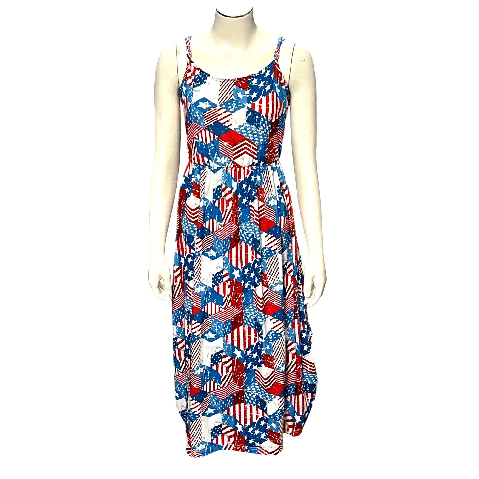 Other CCC Sleeveless Patriotic American Flag Patchwork Sundress Size M / US 6-8 / IT 42-44 - 1 Thumbnail