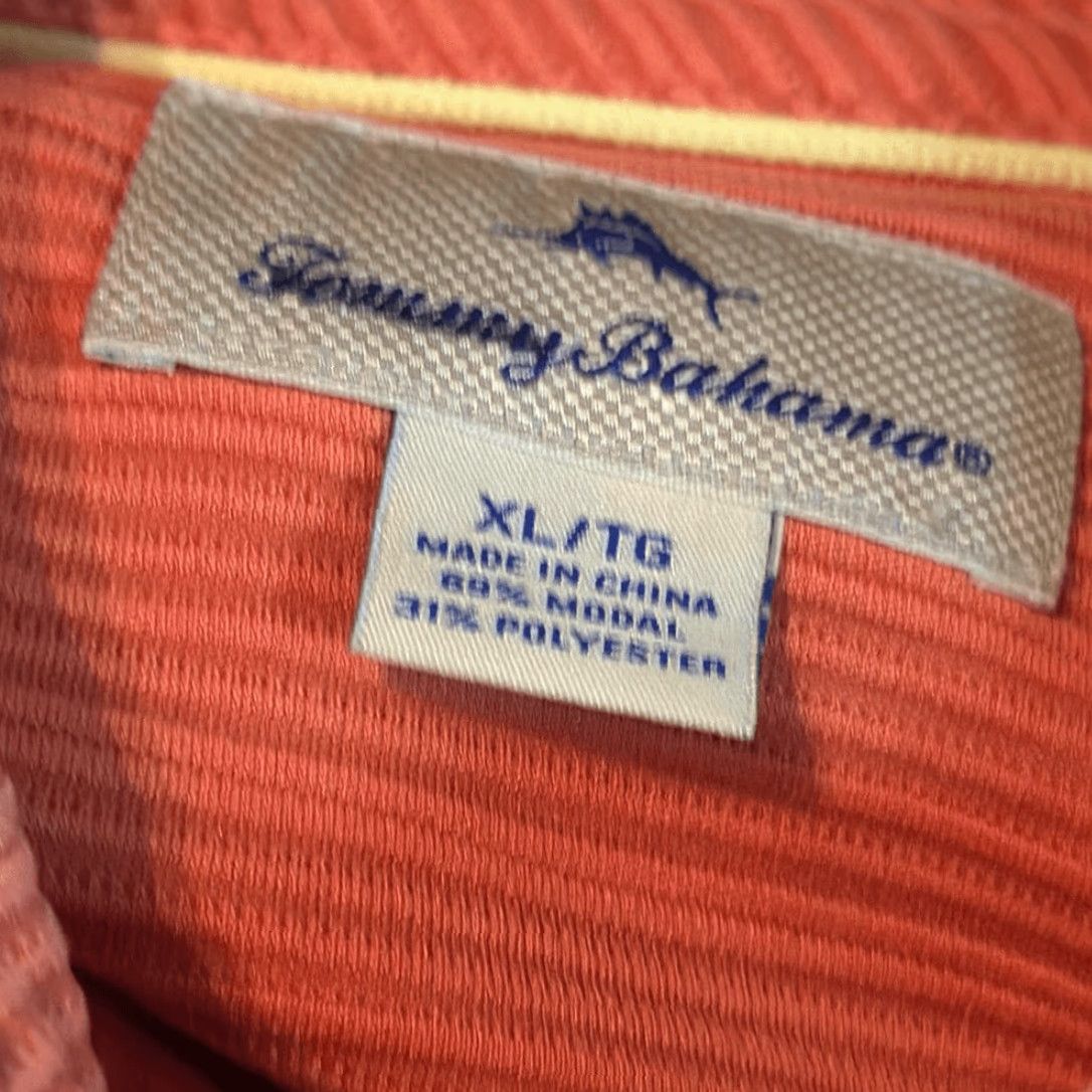 Tommy Bahama Tommy Bahama Polo Golf Shirt Mens XL Modal Stretch Light Blue Ribbed Extrafecta Orange Color 90s or 2000s? Size US XL / EU 56 / 4 - 5 Thumbnail