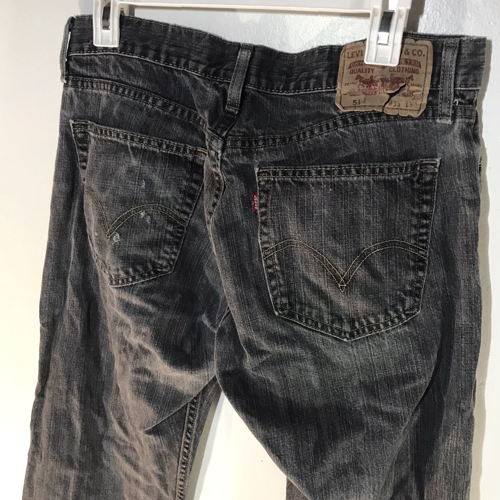 Levi's VINTAGE Levi's 514 Men’s Jeans Slim Straight 33x30 Cotton Gray Wash 90s Logo Made in Mexico Size US 33 - 5 Thumbnail