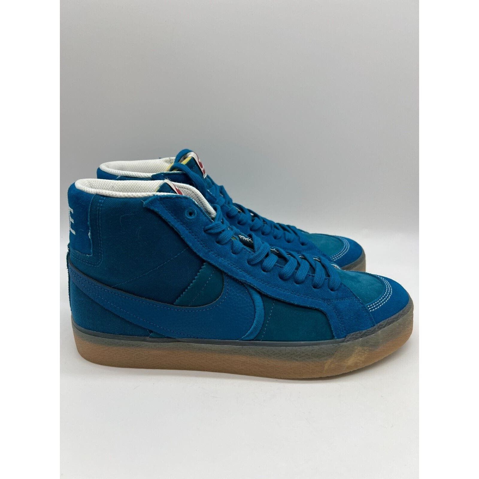 image of Nike Sb Zoom Blazer Mid Prm Plus Green Abyss Teal Gum10.5 Shoes, Men's