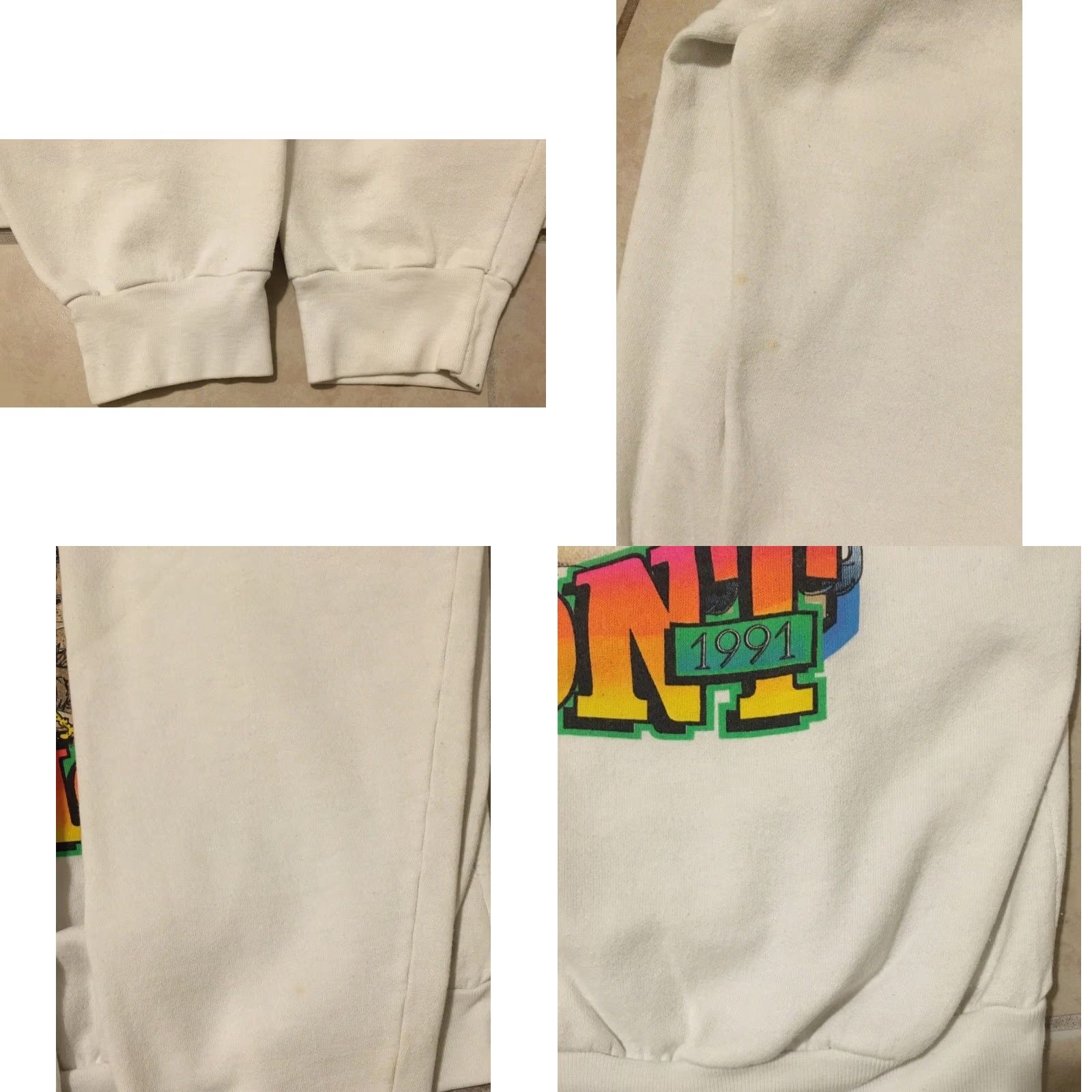 Vintage VINTAGE 90s I Survived Dumont Thanksgiving Faded Hoodie S Mens White Motocross Racing Grunge MX USA USA Size US S / EU 44-46 / 1 - 9 Thumbnail
