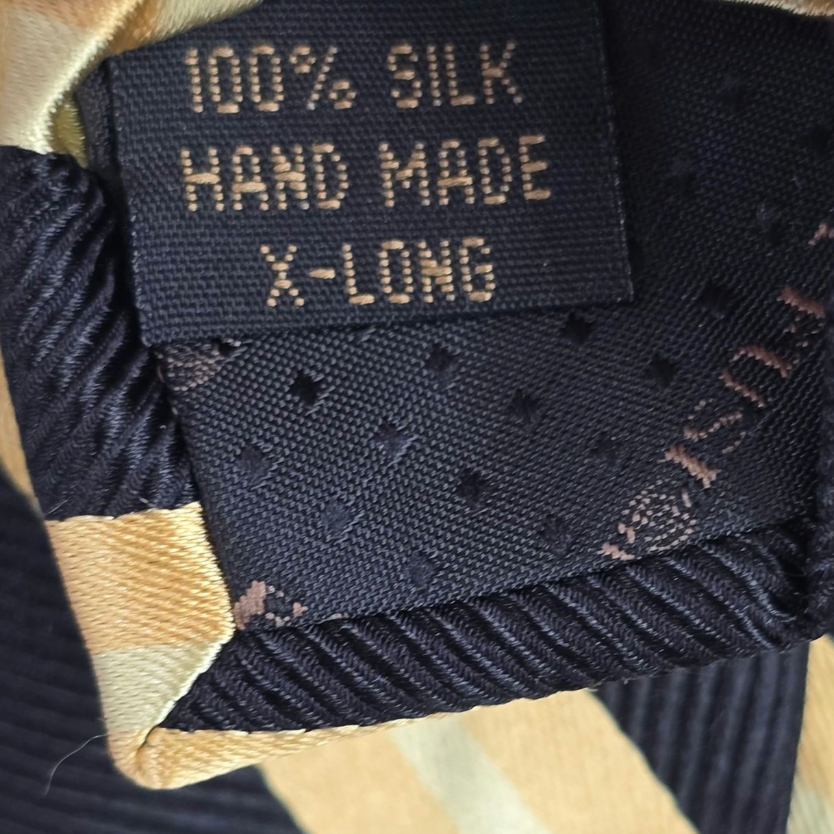 Other F/X Fusion Yellow Black Stripe Silk Extra Long Neck Tie Size 32 - 6 Thumbnail