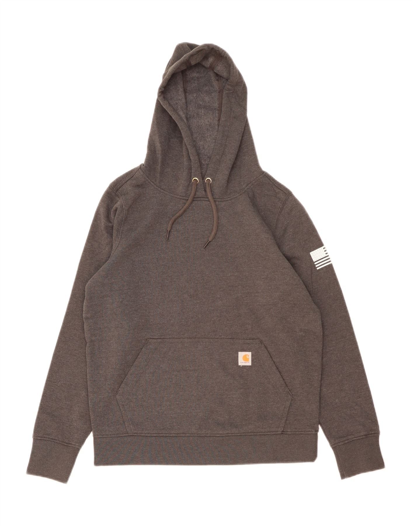 Carhartt Womens Relaxed Fit Hoodie Jumper US 4/6 Small Grey Cotton Size M / US 6-8 / IT 42-44 - 1 Thumbnail