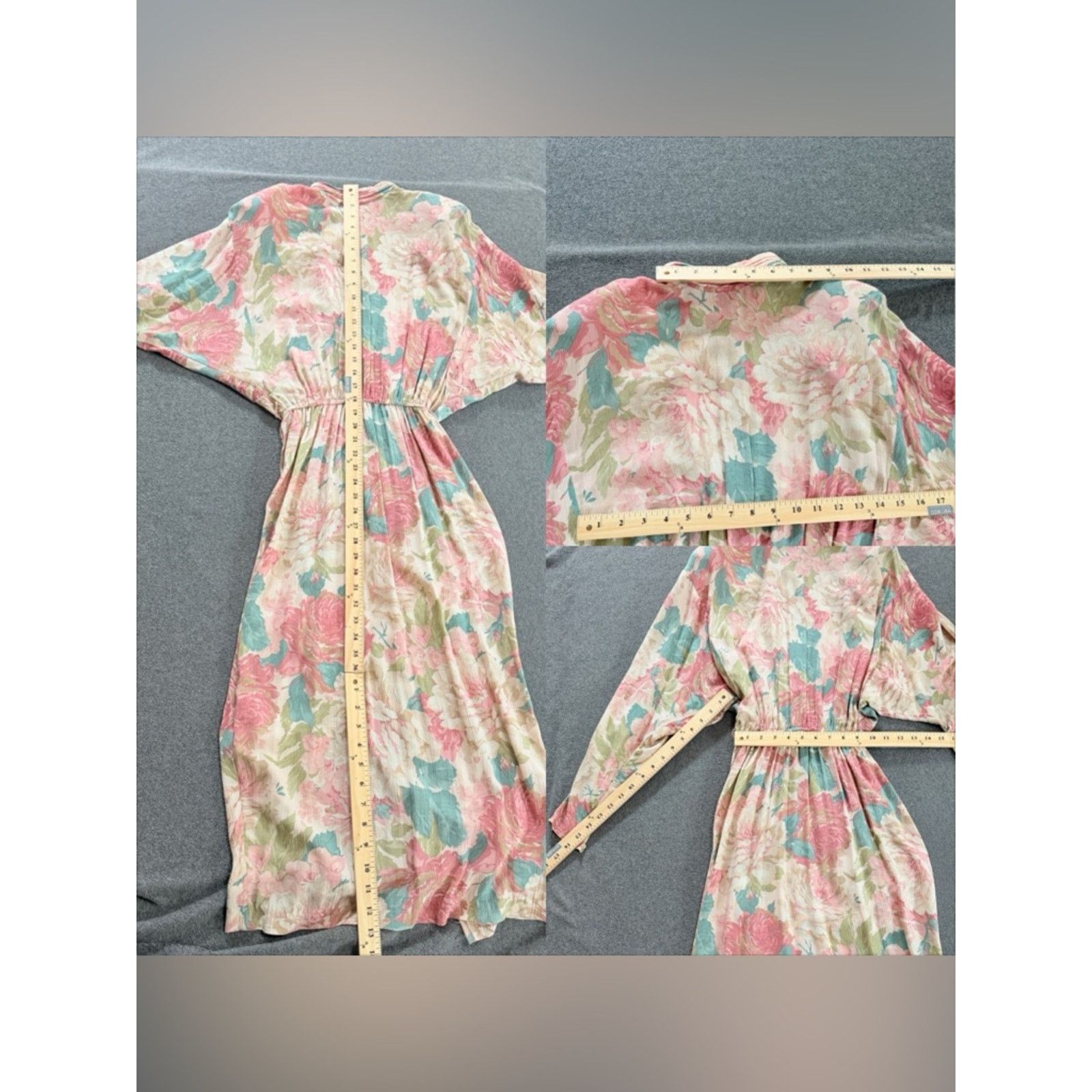 Other Vintage Floral Midi Dress bold print high neck mock Size S / US 4 / IT 40 - 8 Thumbnail