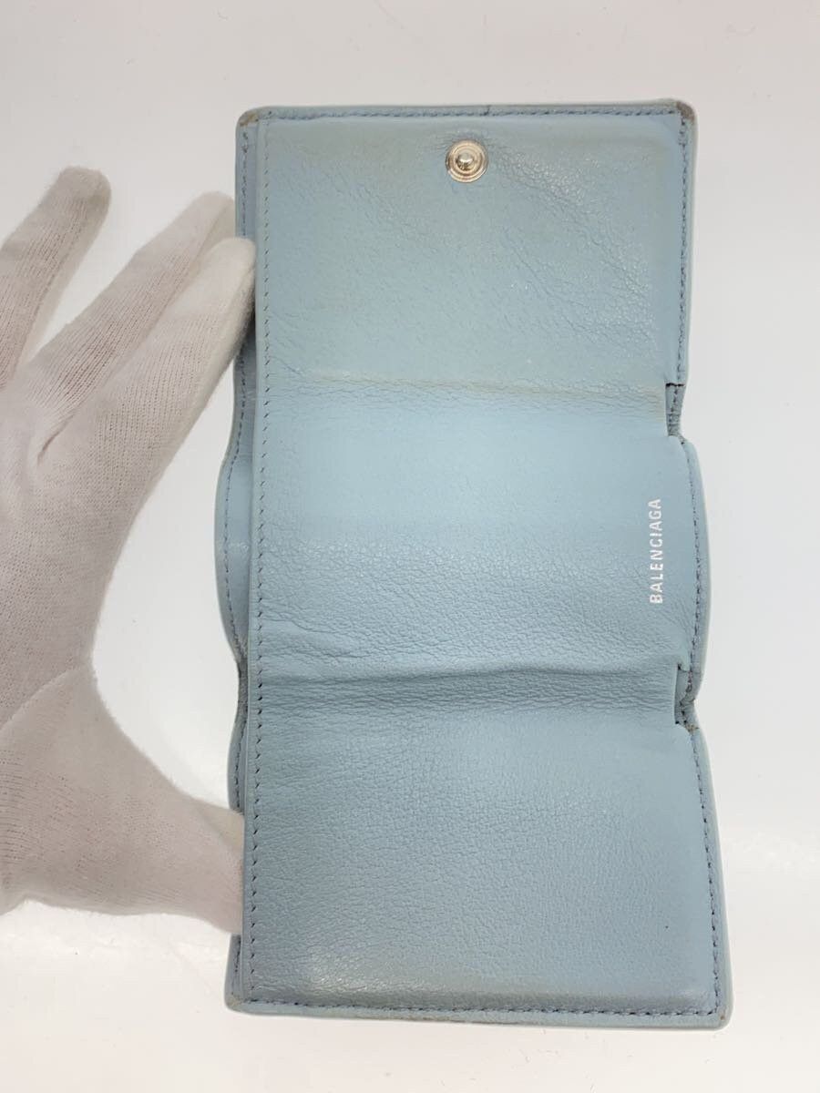 Balenciaga Balenciaga Leather Tri-Fold Wallet Blue Size ONE SIZE - 4 Thumbnail