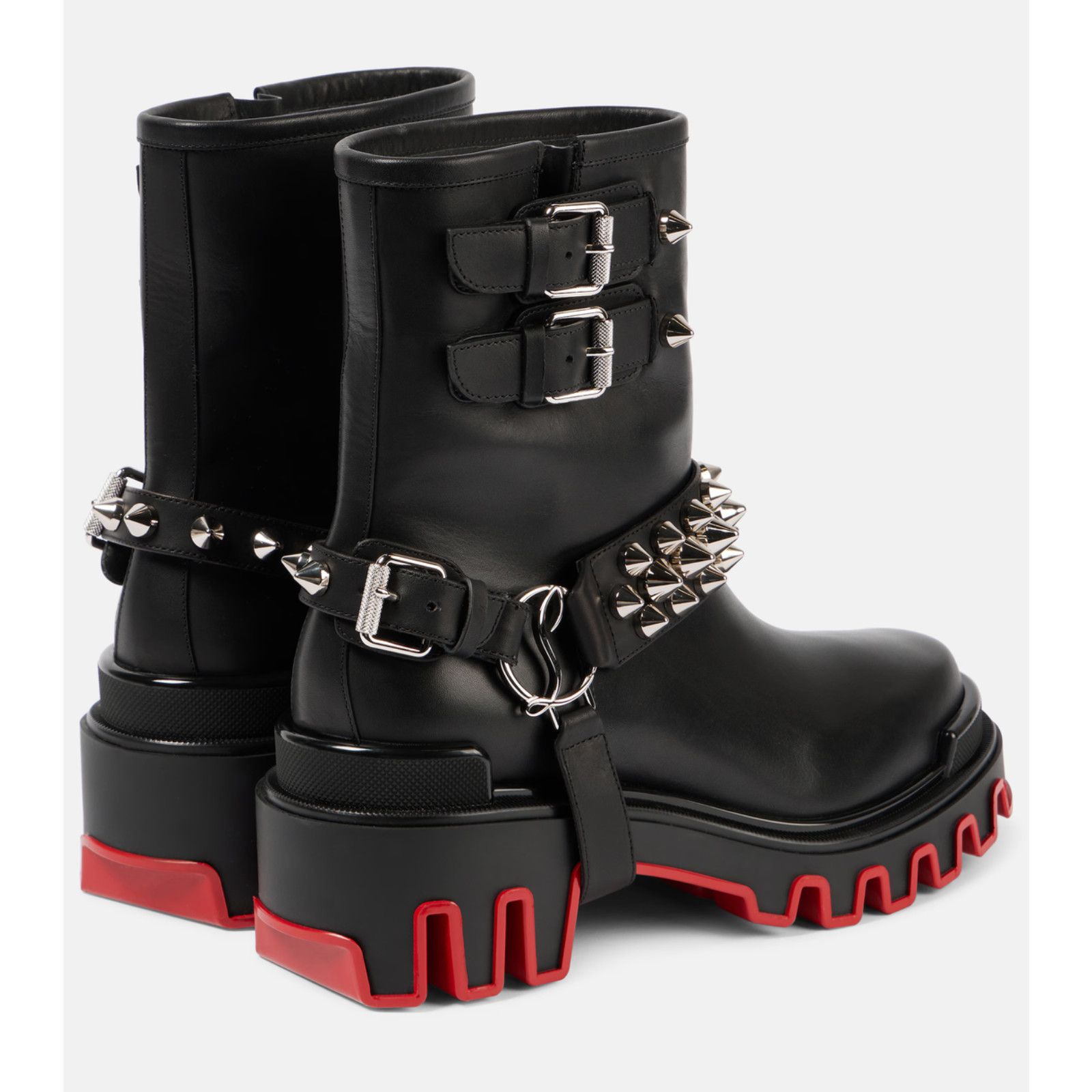 Christian Louboutin Christian Louboutin Dune Bike Flat Spike Black Leather Size US 8 / IT 38 - 17 Thumbnail