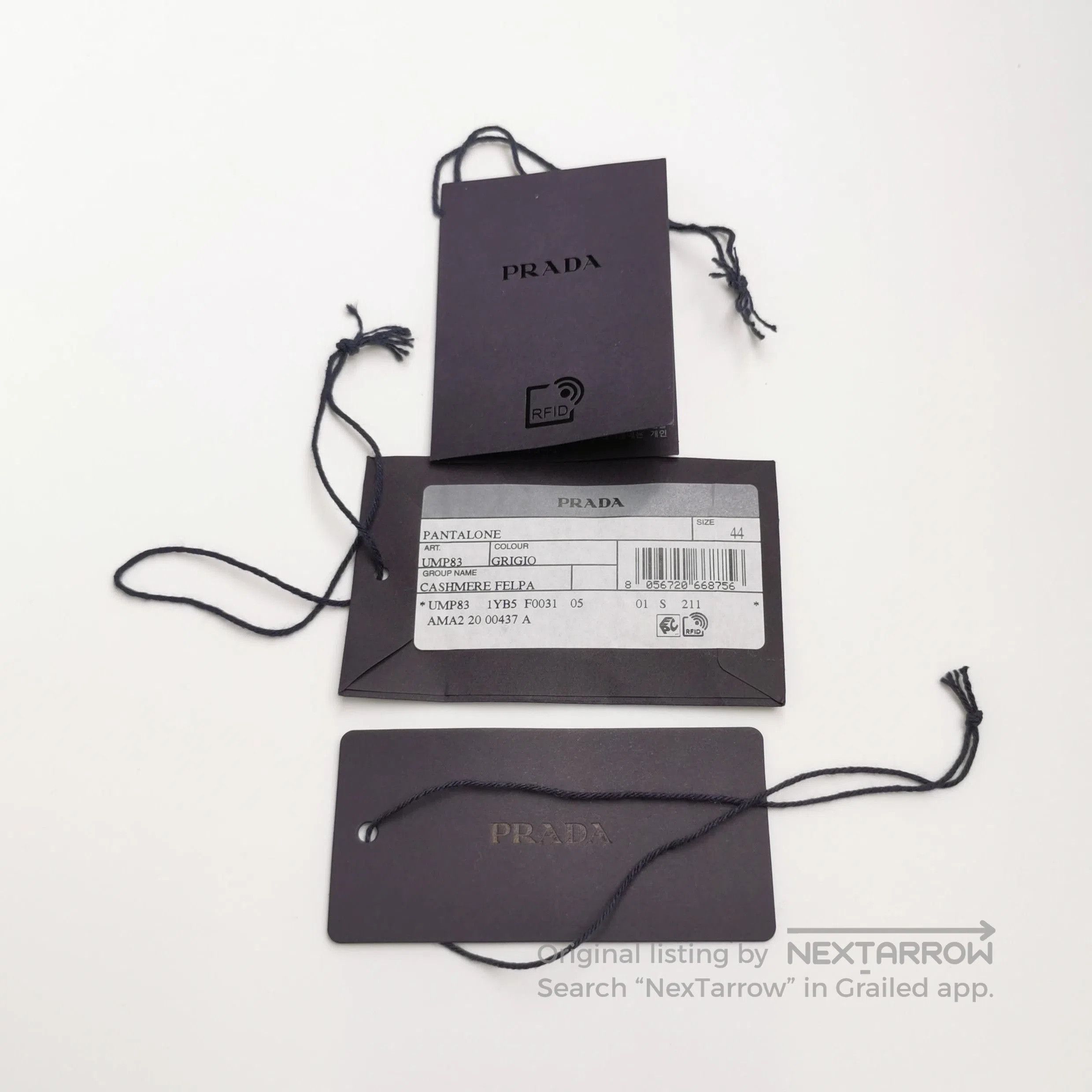 Prada Cashmere Blend Gray Long Pants .