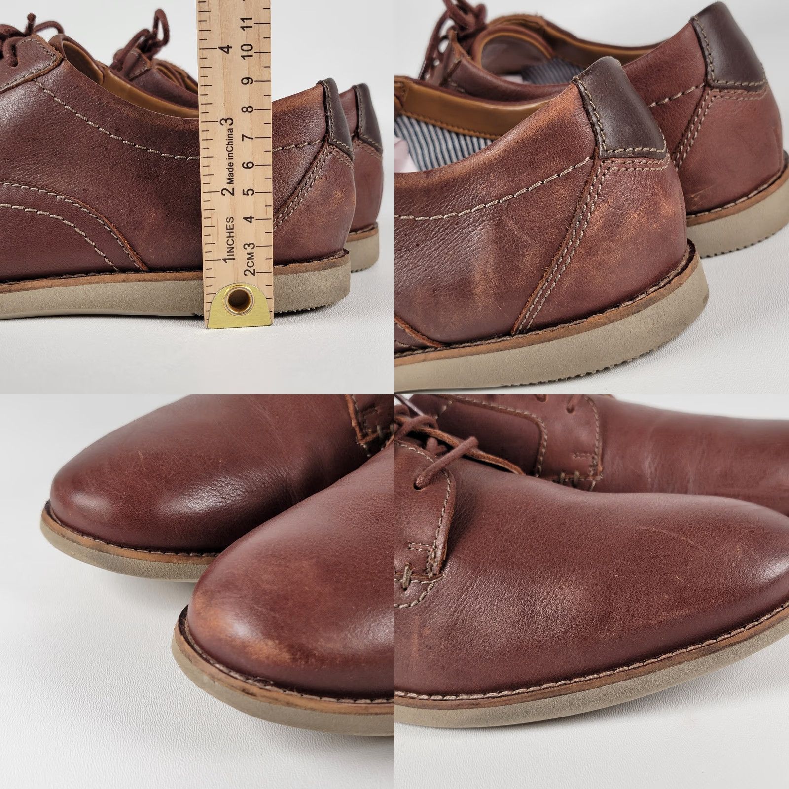 Clarks Clarks Oxford Men's Raharto Plain Brown Leather Size 10.5 M Shoes Casual Workwear Travel Size US 10 / EU 43 - 8 Thumbnail