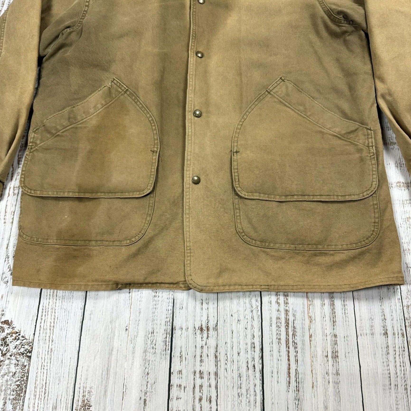 Vintage VINTAGE Woolrich Southwest Aztec Wool Blanket Lined Barn Chore Coat Jacket - Mens L Green/Brown - USA Made - Wool Woolrich Chore Coat Size US L / EU 52-54 / 3 - 5 Thumbnail