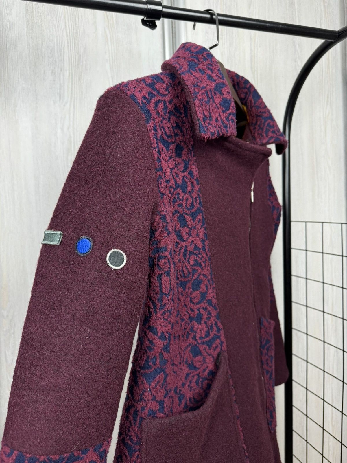 Diesel Diesel vintage 90s y2k burgundy biker wool coat patchwork Size M / US 6-8 / IT 42-44 - 8 Thumbnail