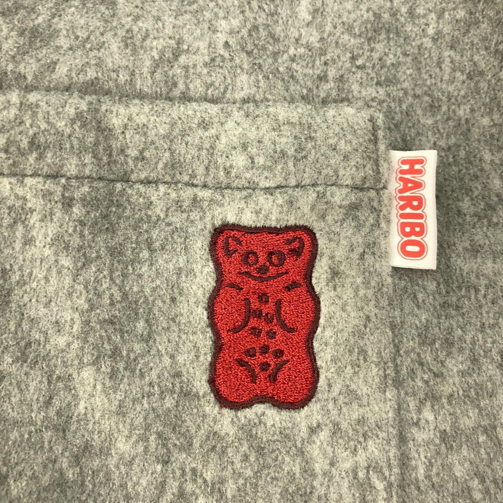 JCPenney HARIBO Shirt Jacket Womens Medium Gray Button Up Fleece Gummy Bear Logo JCPenney Size M / US 6-8 / IT 42-44 - 3 Thumbnail