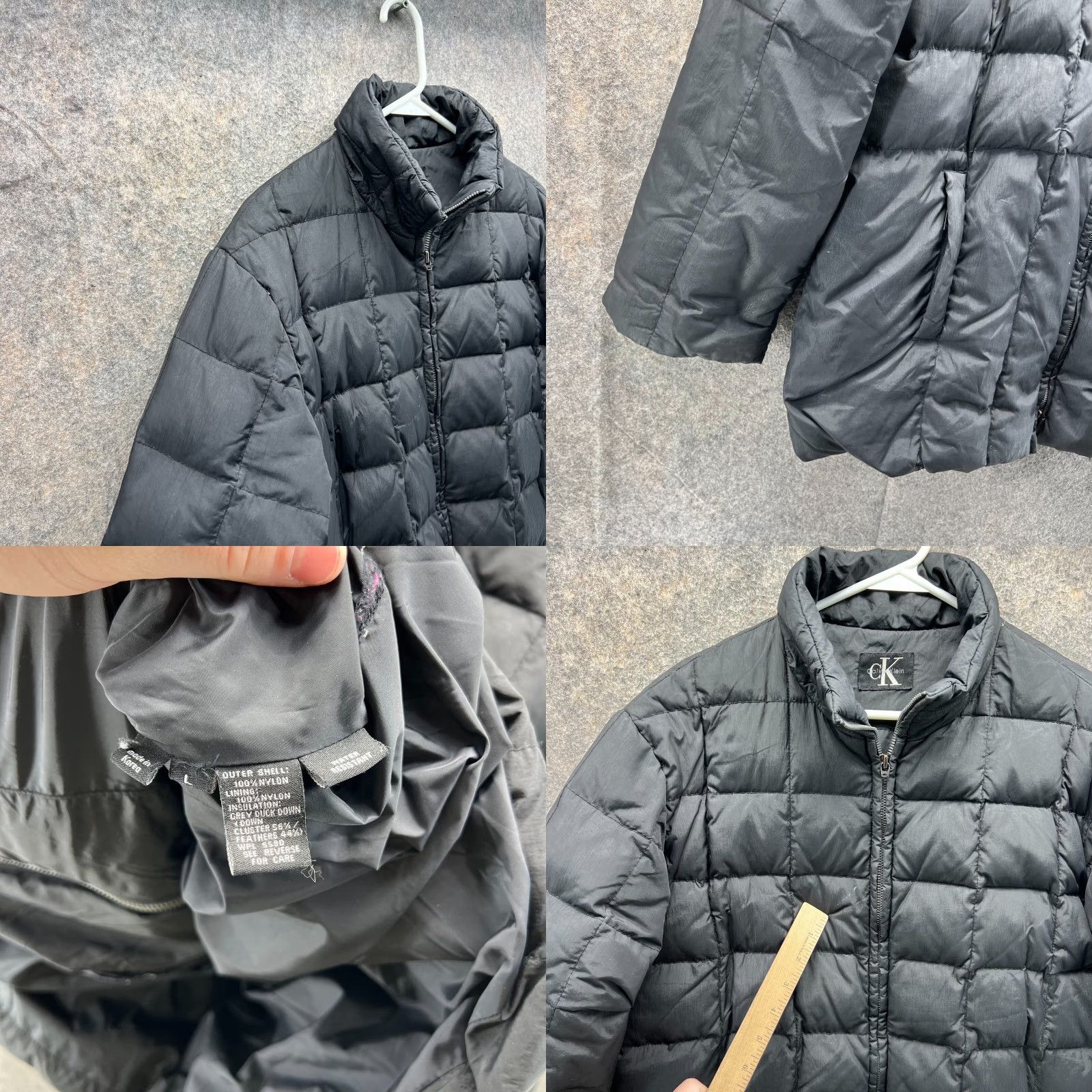 Calvin Klein VINTAGE Calvin Klein Puffer Jacket Men Large Black Full Zip Nylon Goose Down Winter Fill Jacket Size US L / EU 52-54 / 3 - 8 Thumbnail
