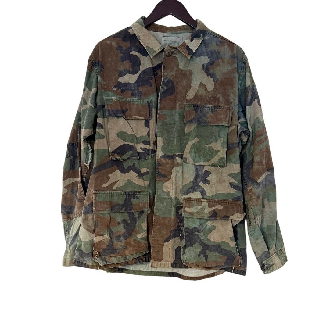 Vintage Vintage US Army Woodland Camouflage Combat Jacket Size US M / EU 48-50 / 2 - 1 Thumbnail