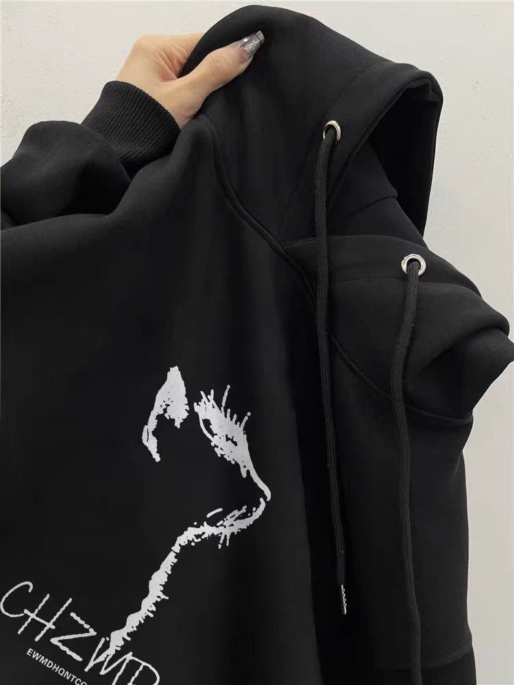 Designer × Japanese Brand Retro Creative Print Loose Casual Hooded Sweatshirt XL Size US XL / EU 56 / 4 - 3 Thumbnail