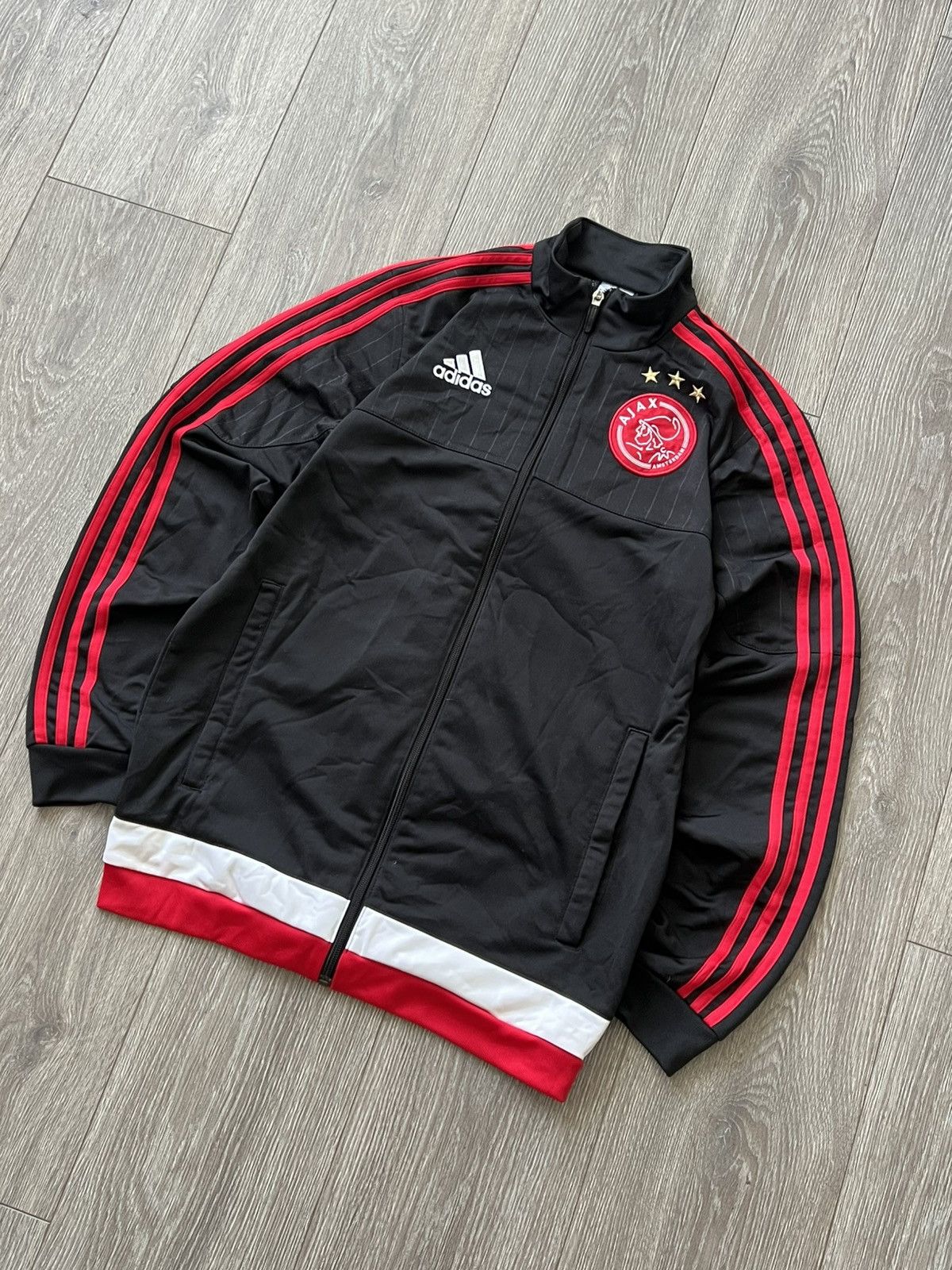 Adidas Vintage Ajax Amsterdam Adidas Track Jacket Football Size US S / EU 44-46 / 1 - 5 Thumbnail
