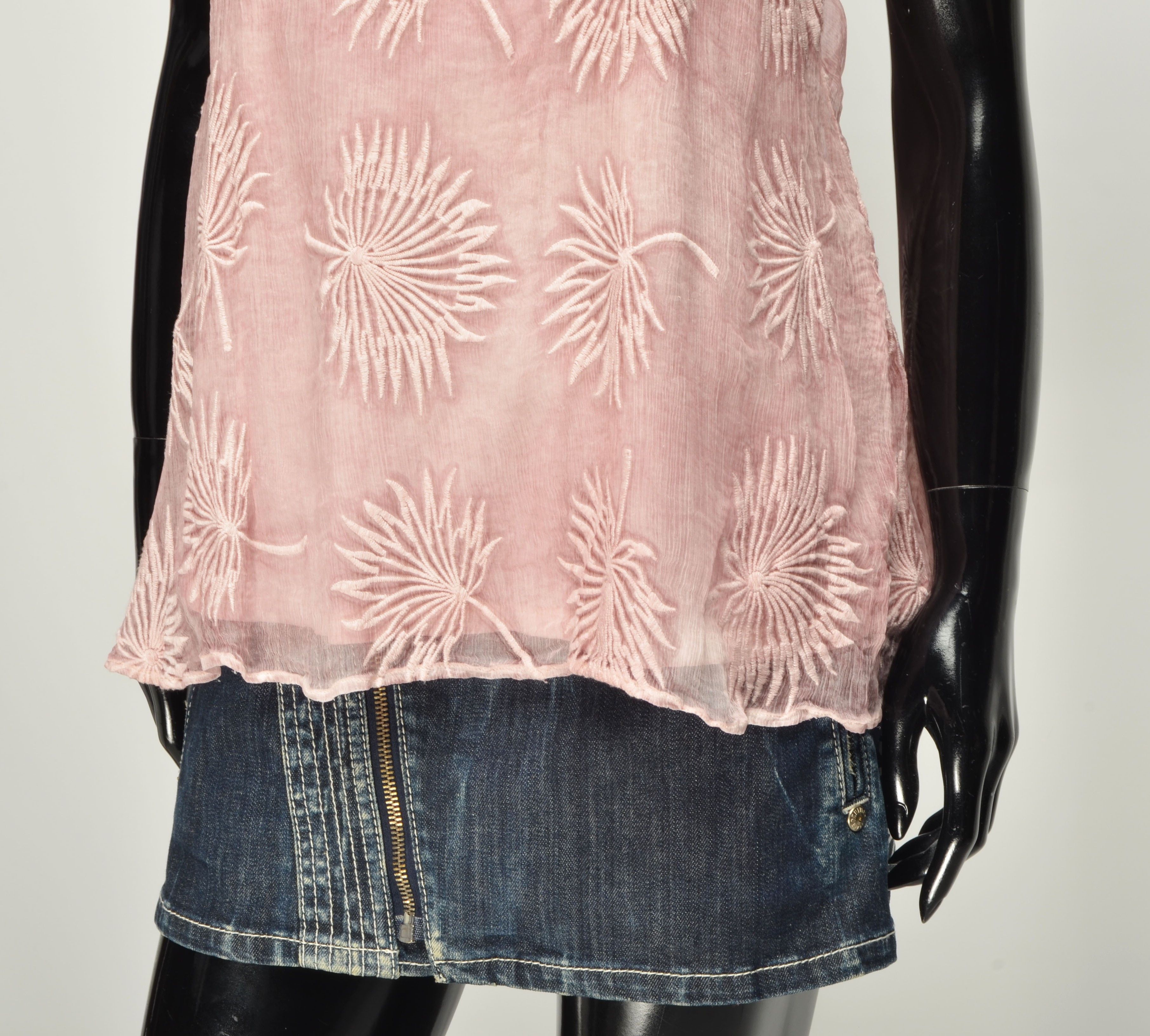 Designer Nile Atelier Y2K 2000s Fairy Silk Embroidered Cami Tank Top Size S / US 4 / IT 40 - 3 Thumbnail