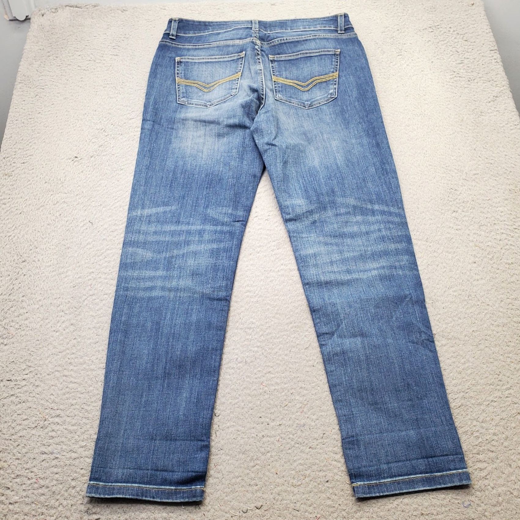Harley Davidson Harley-Davidson Womens Jeans 30 Blue Denim Stretch Whiskered Straight Boyfriend Size 30 Size 30" / US 8 / IT 44 - 2 Thumbnail