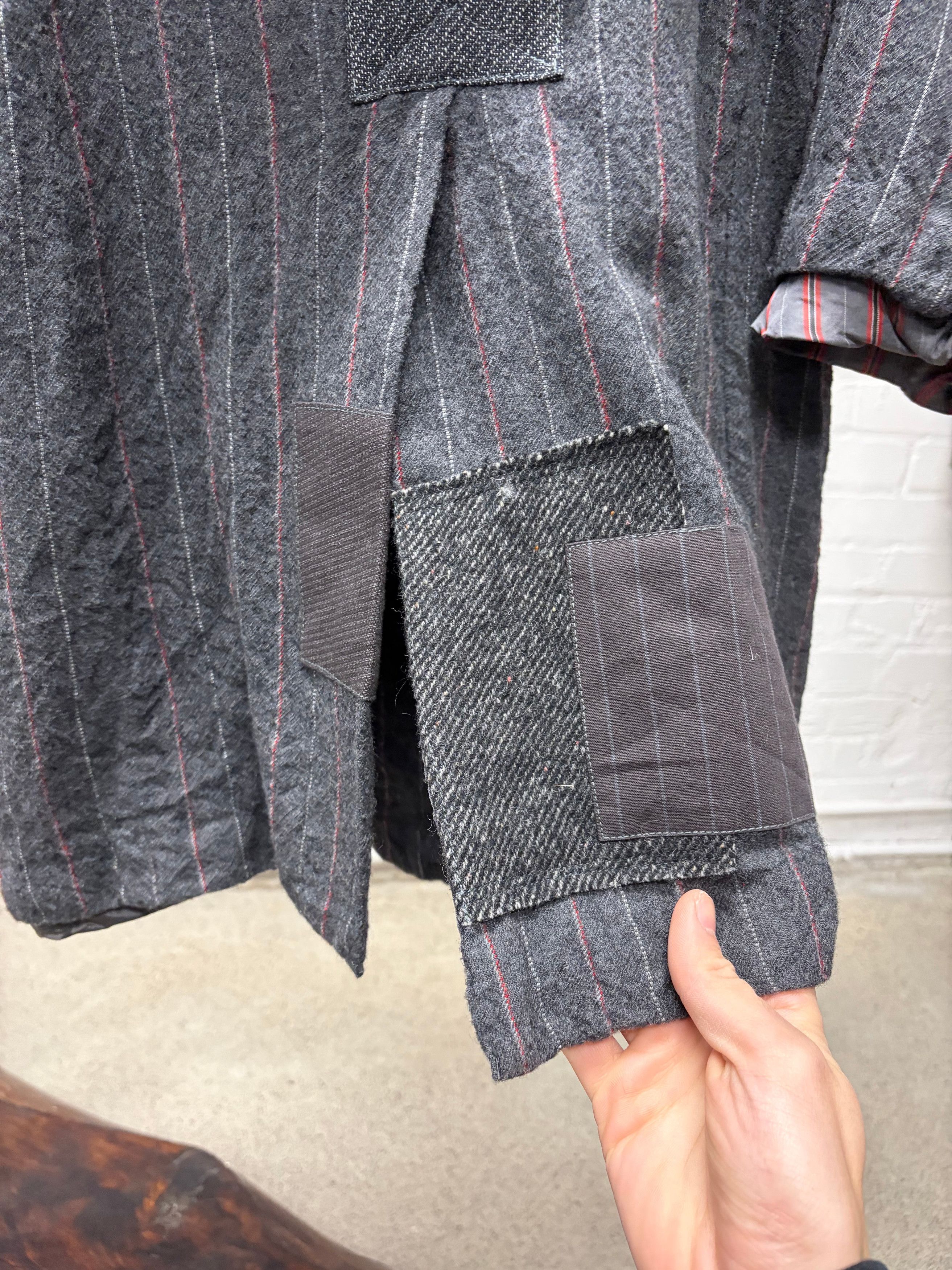 Junya Watanabe AW2013 Junya Watanabe Patchwork Repaired Grey Wool Overcoat Size US S / EU 44-46 / 1 - 6 Thumbnail