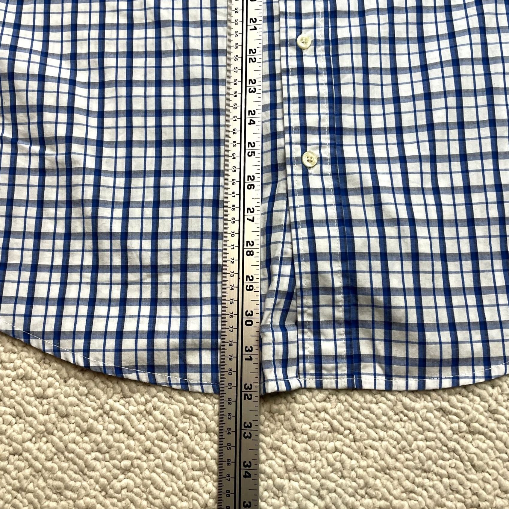 Haggar Haggar Button-Down Shirt Mens 2XL White Blue Plaid Check Long Sleeve Dress Top Size US XXL / EU 58 / 5 - 7 Thumbnail