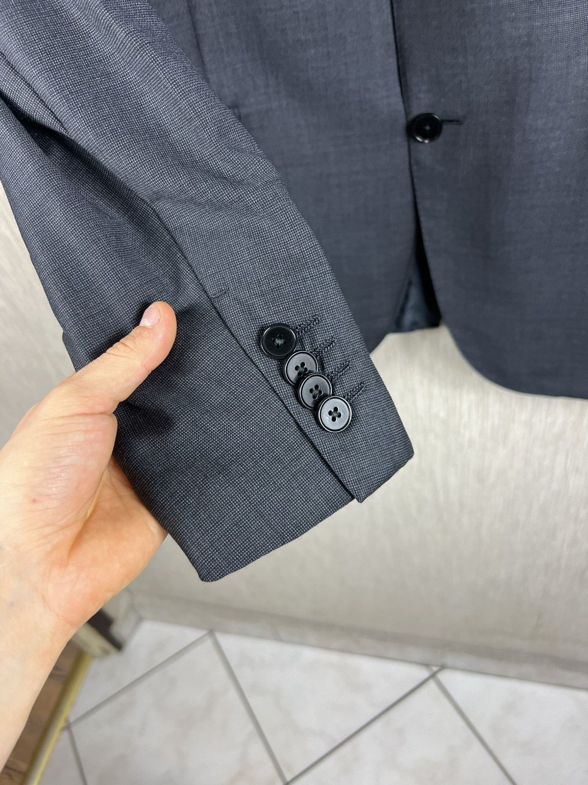 Ermenegildo Zegna Ermenegildo Zegna trofeo wool suit blazer jacket dark grey Size 44R - 10 Thumbnail
