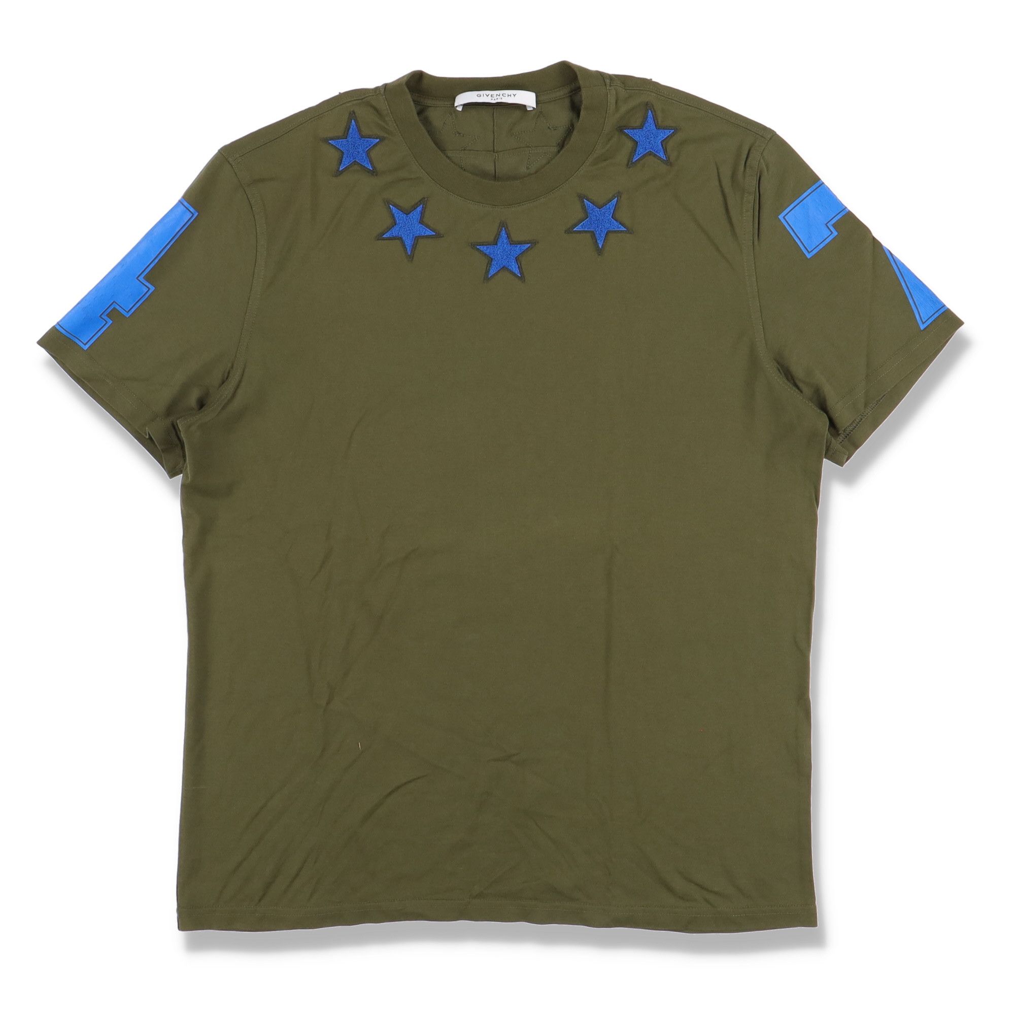 Image of Givenchy Green And Blue Felt Stars T-Shirt, Men's (Size XL)