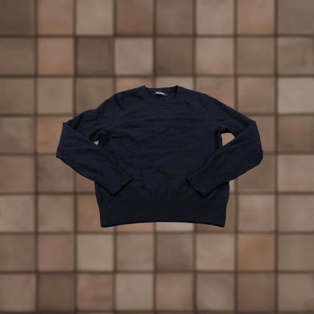 NAADAM Naadan Sweater Womens XS Navy Blue Pullover Crew Neck Casual Lightweight Knit Wool Black 90s Outdoor Womens Size XS / US 0-2 / IT 36-38 - 1 Thumbnail