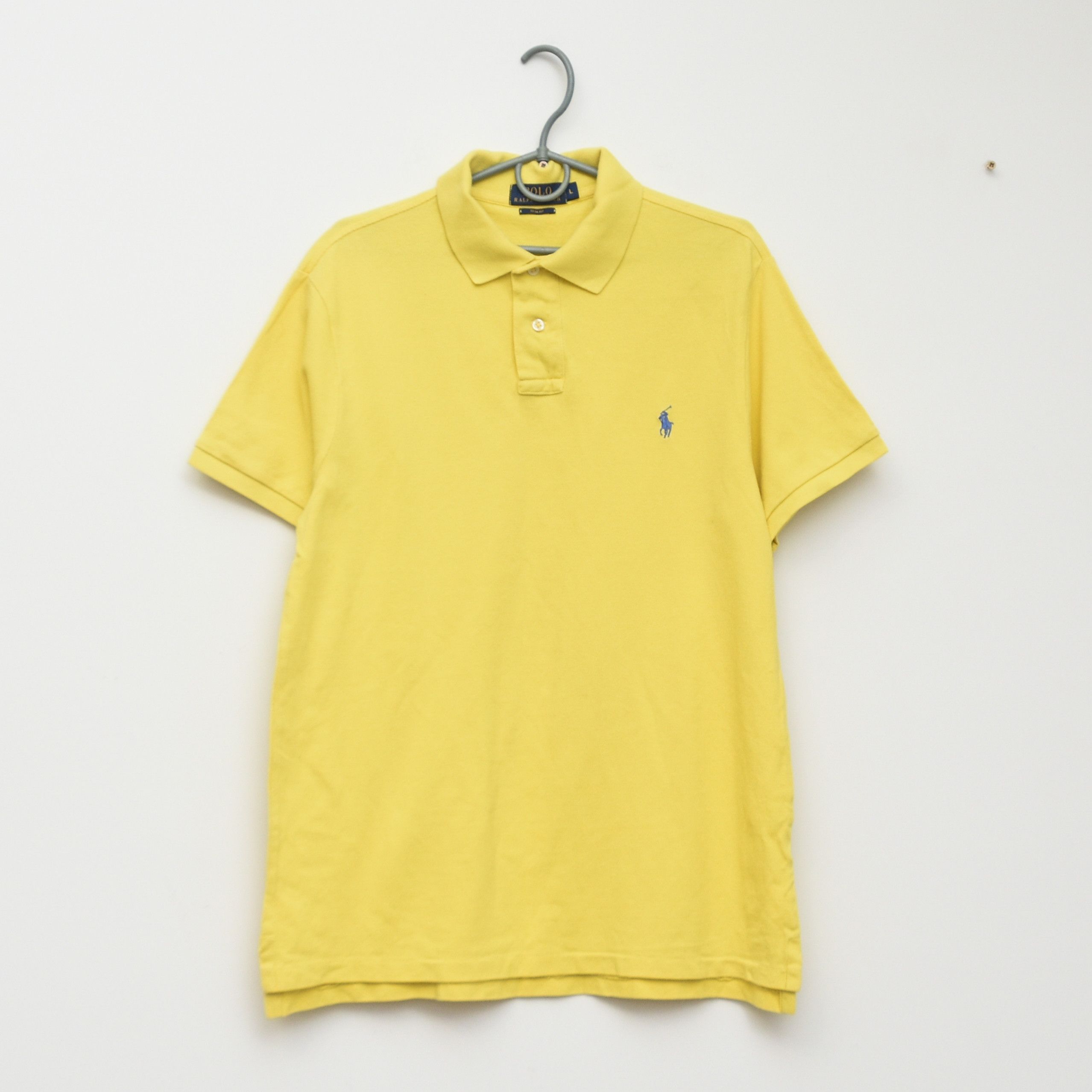 Polo Ralph Lauren Polo Ralph Lauren Slim Fit Mesh Polo Shirt Yellow Size L Size US L / EU 52-54 / 3 - 1 Thumbnail