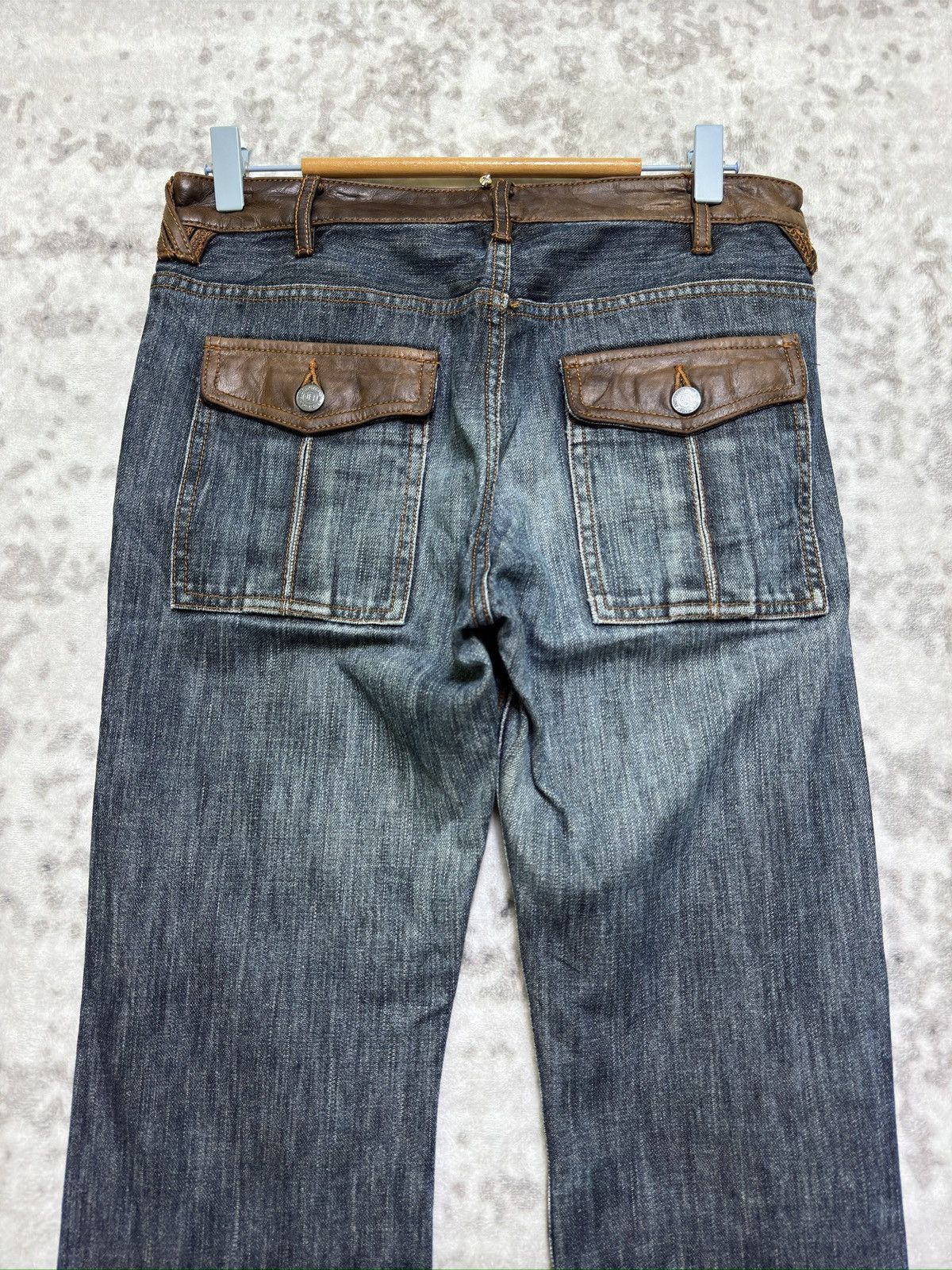 Hysteric Glamour Vintage Y2k Men’s Bigi Blue Denim Jeans Leather Waist Detail Size US 30 / EU 46 - 7 Thumbnail