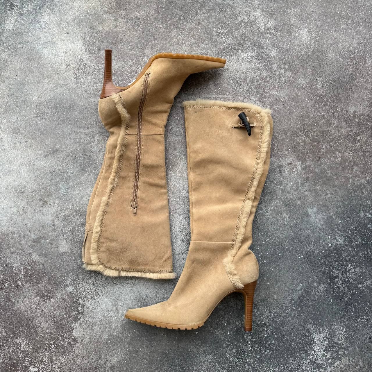 Hysteric Glamour Nine West Y2K Faux Fur Details Suede Leather Heels Boots Size US 9 / IT 39 - 3 Thumbnail
