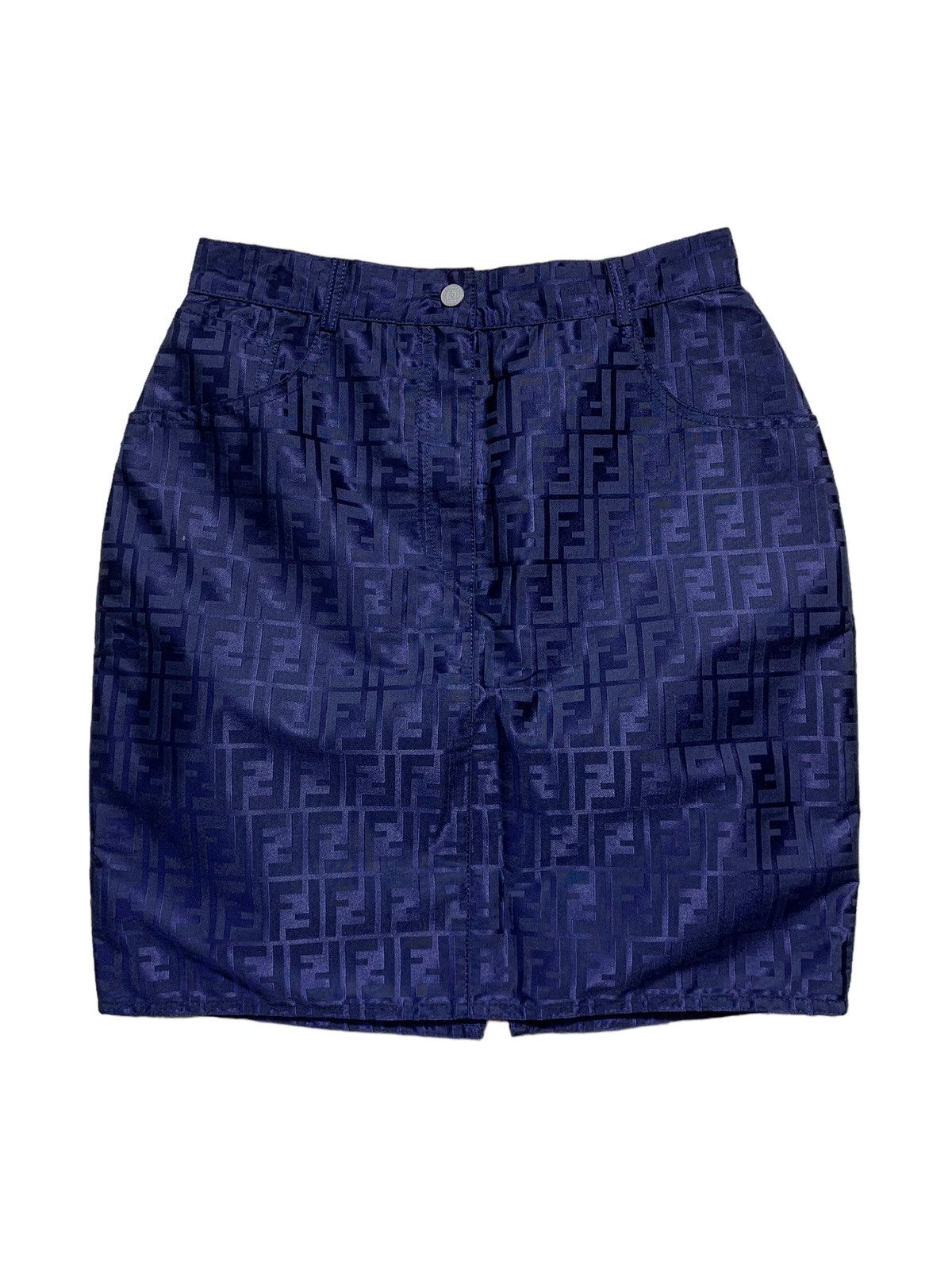 Fendi 🔥FENDI ZUCCA MONOGRAM BLUE MINI SKIRTS Size 28" / US 6 / IT 42 - 2 Thumbnail