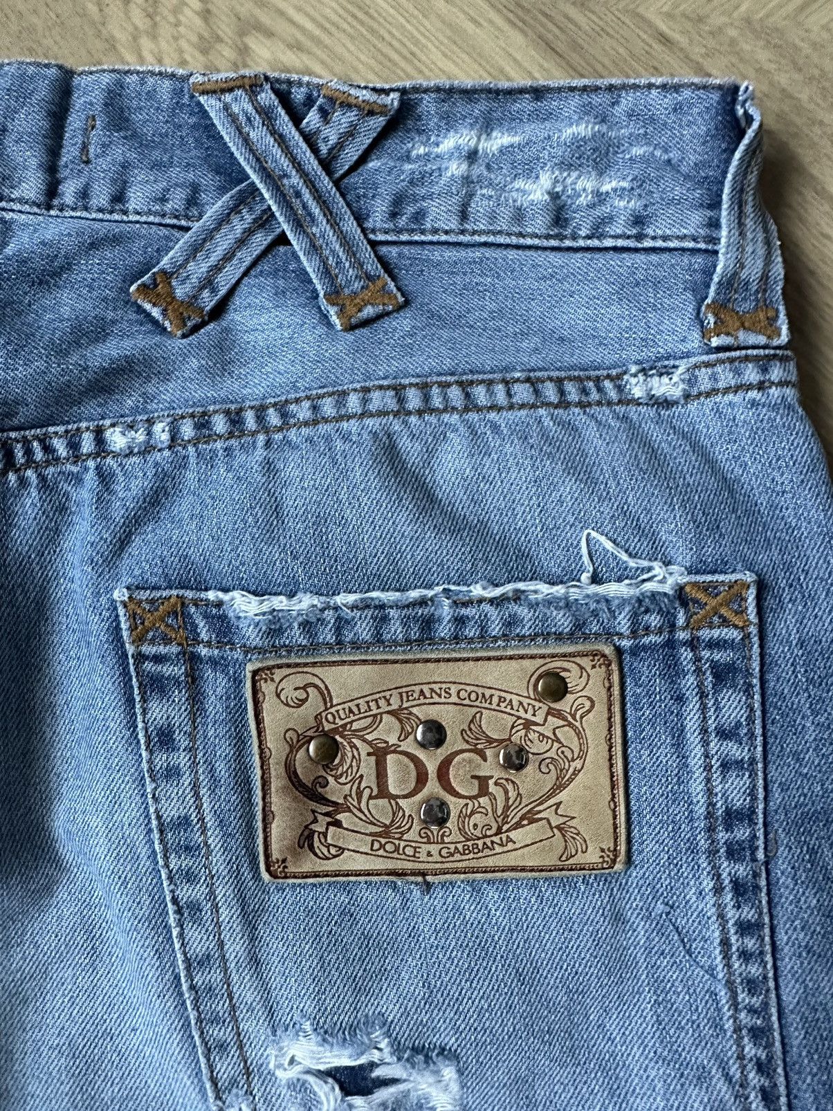 Dolce & Gabbana Dolce and Gabbana Crash Ripped Denim Jeans Distressed D&G Size US 32 / EU 48 - 10 Thumbnail