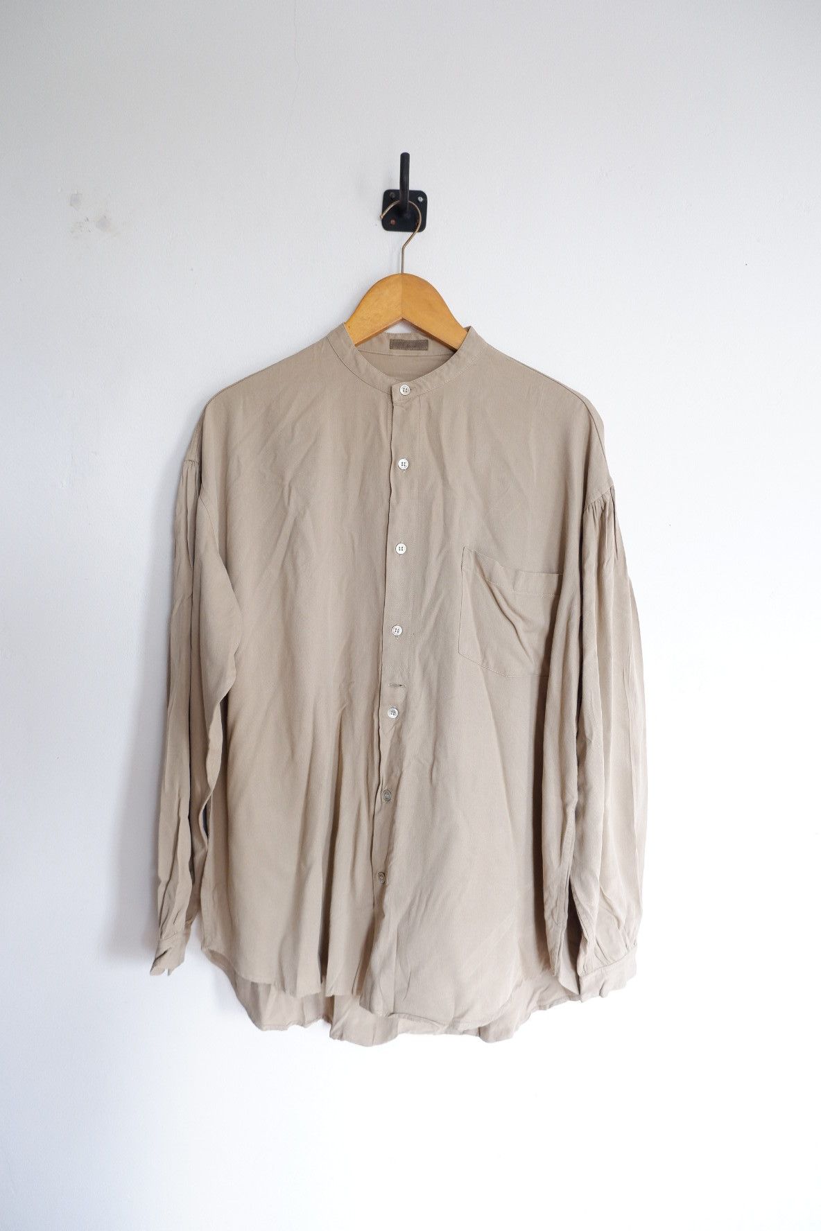 Yohji Yamamoto Y's For Men Silk Mandarin Collar Shirt