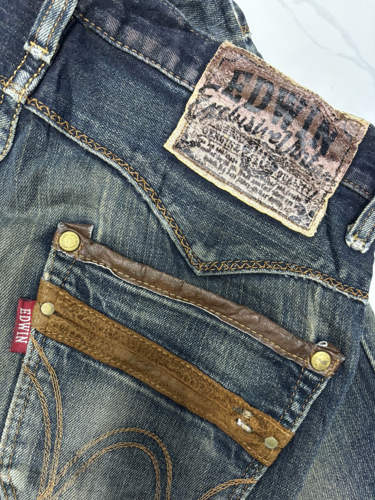 Kapital 🔥EDWIN EXCLUSIVE VINTAGE RUSTY MUD WASH DISTRESS DENIM JEAN Size US 34 / EU 50 - 13 Thumbnail