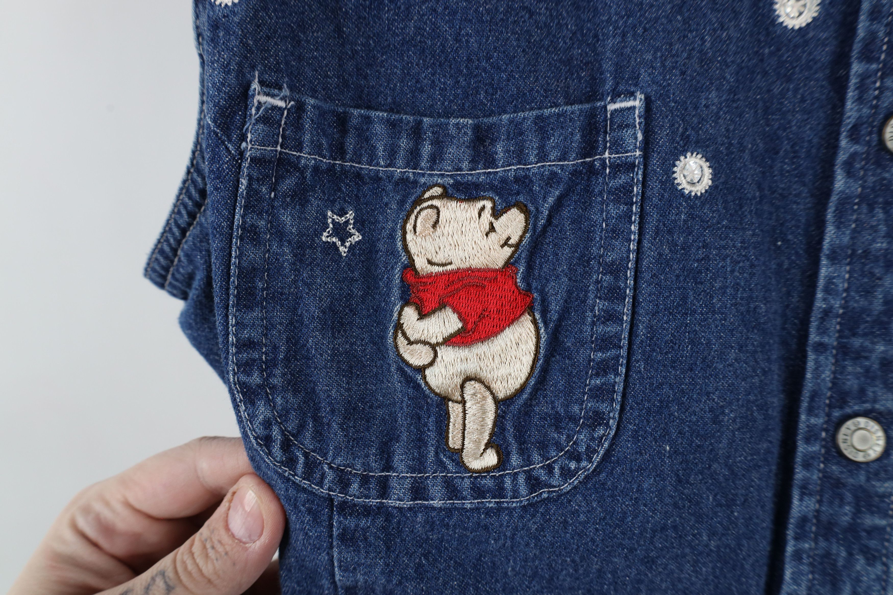 Disney × Vintage Vintage 90s Disney Winnie the Pooh Sleeveless Button Shirt Size L / US 10 / IT 46 - 4 Thumbnail
