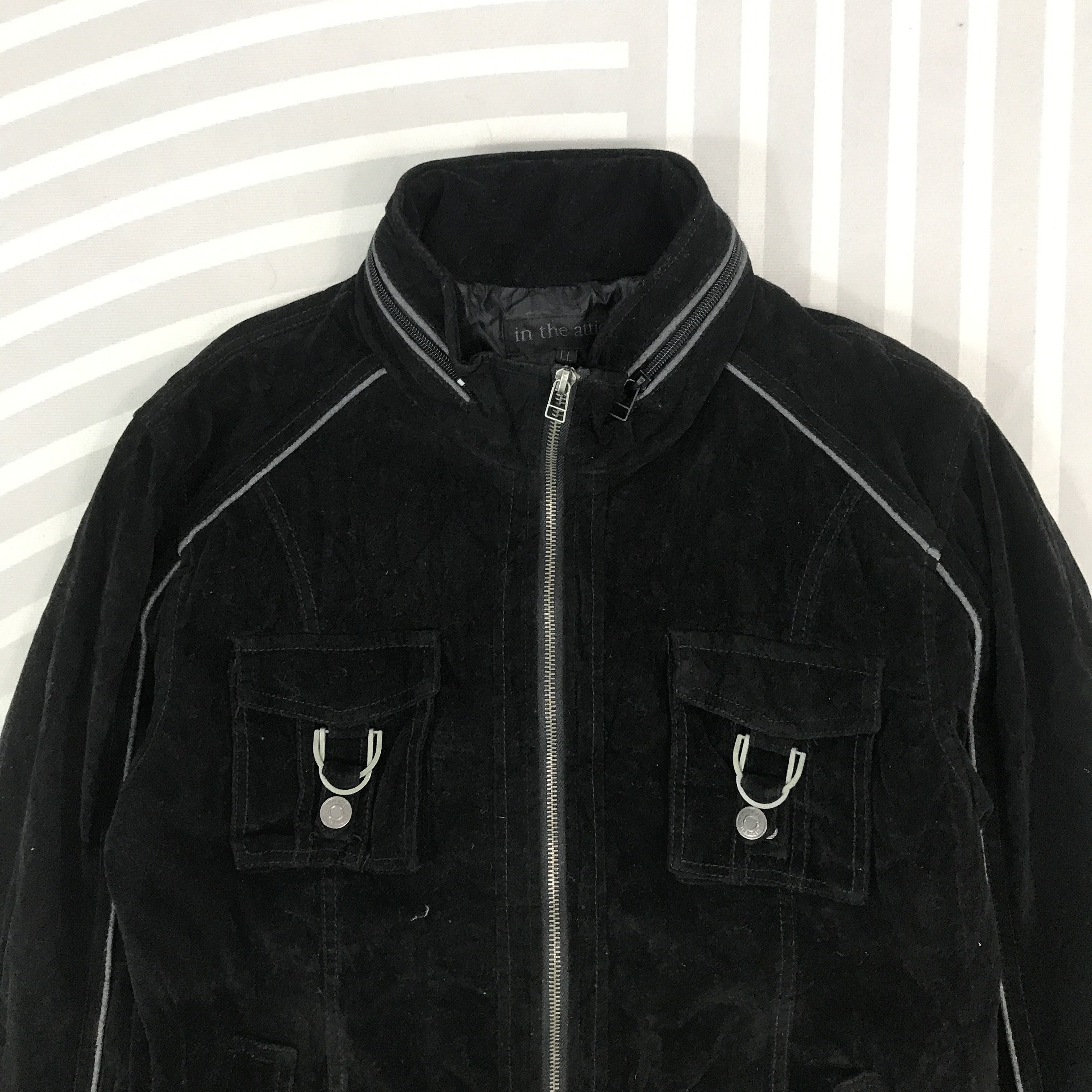In The Attic × Japanese Brand In The Attic Japan Black Velvet design zipper Jacket Size US L / EU 52-54 / 3 - 2 Thumbnail