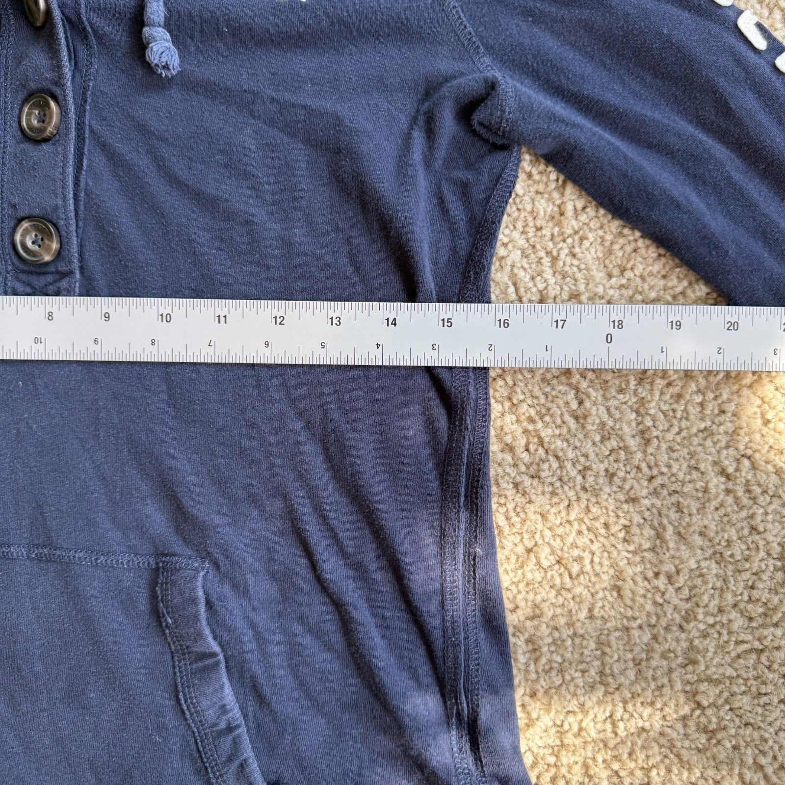 Abercrombie & Fitch Vtg Abercrombie Fitch Y2K Henley Hoodie M Navy Blue Size US M / EU 48-50 / 2 - 6 Thumbnail