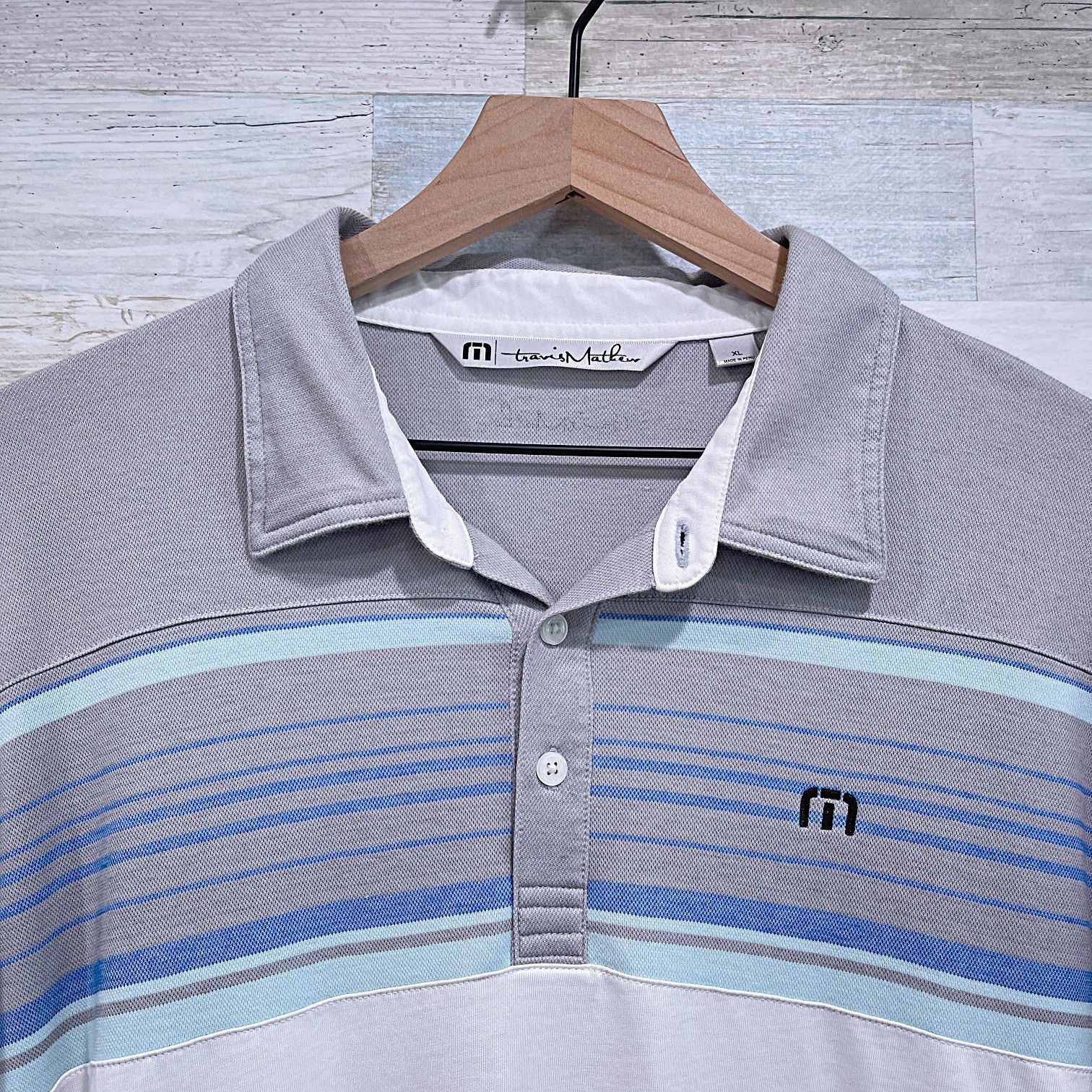 TravisMathew Travis Mathew Leeway Stripe Pima Cotton Golf Polo White XL Size US XL / EU 56 / 4 - 2 Thumbnail
