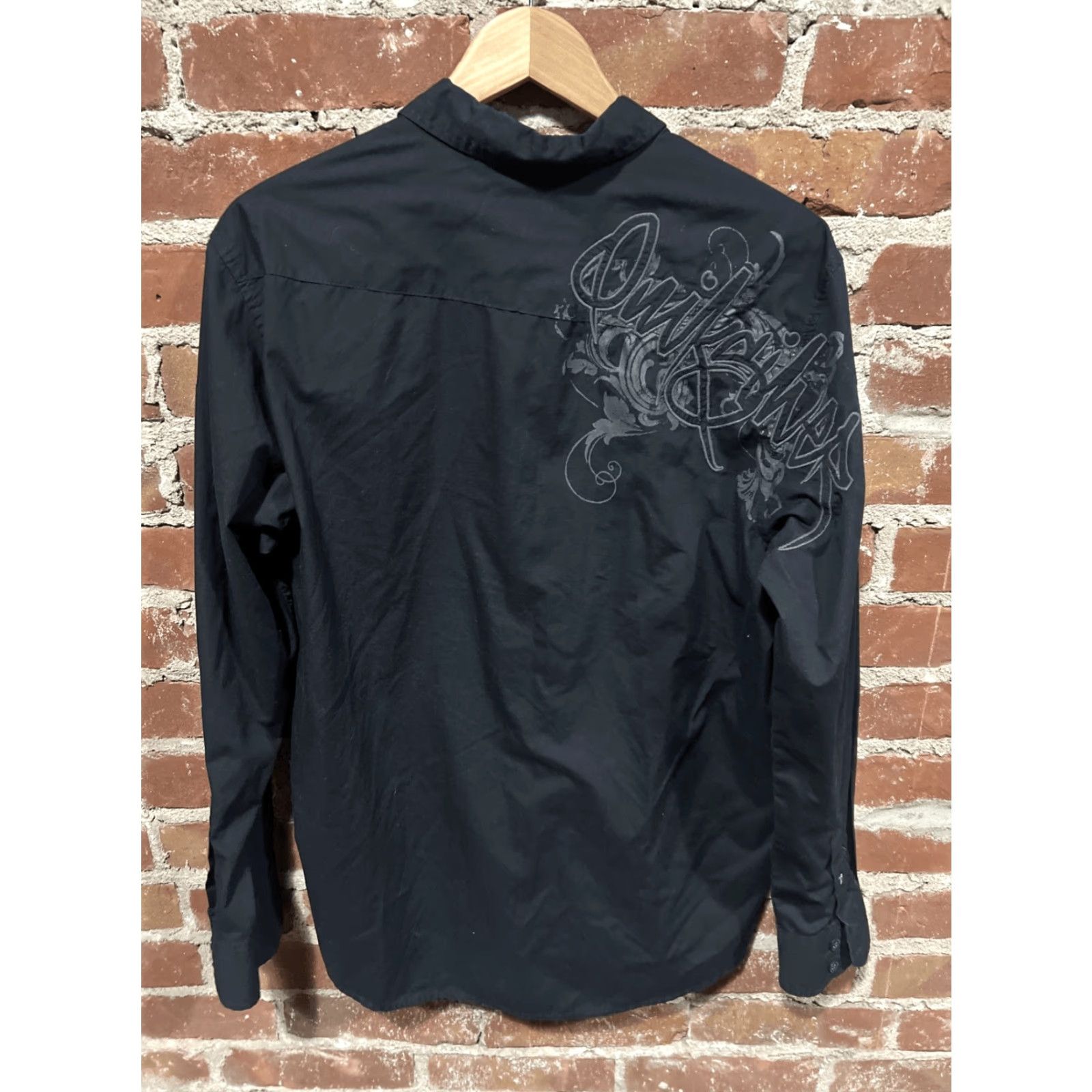 Quiksilver Quiksilver Mens Button-Up Shirt Long Sleeve Black Embroidered Plaid Knit Cotton Western Casual XW? Size US L / EU 52-54 / 3 - 3 Thumbnail