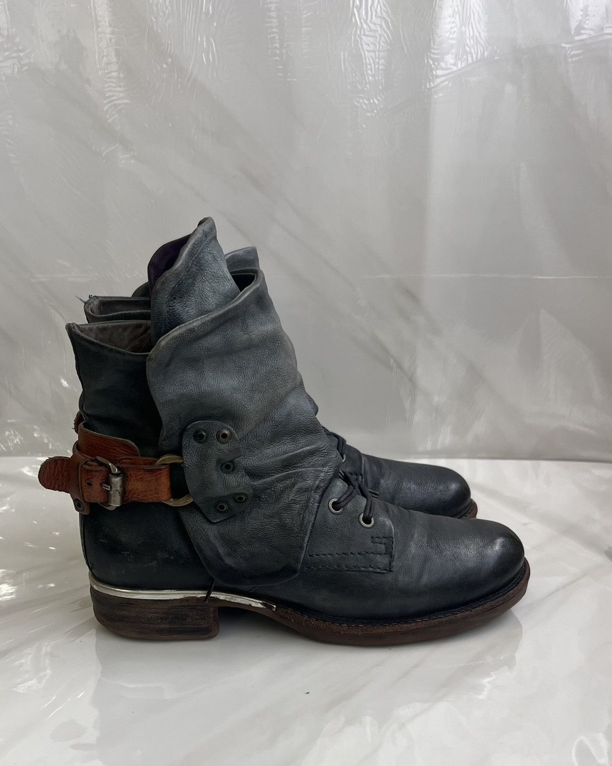 A.S.98 As 98 Airstep Zipper Boho Biker Green distressed boot Size US 8 / IT 38 - 4 Thumbnail