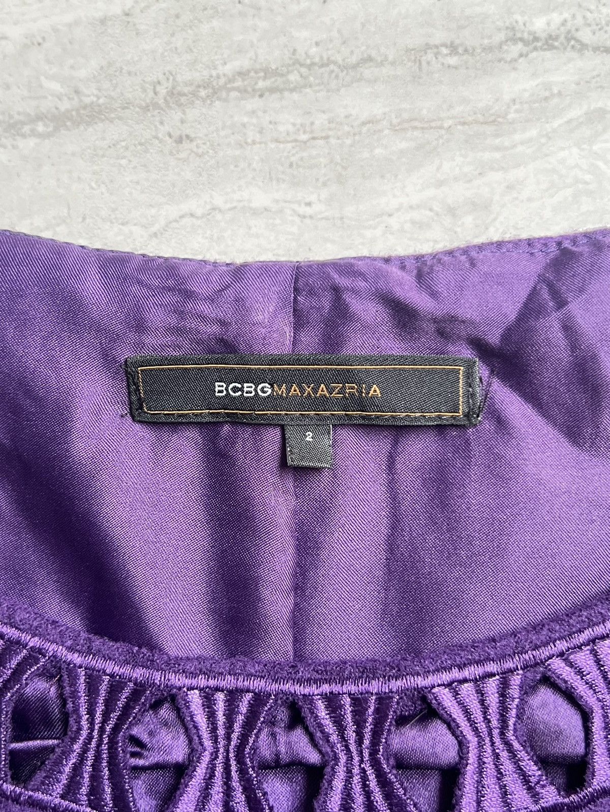 Bcbgmaxazria BCBG MAX AZRIA Purple Mini Dress Size XS / US 0-2 / IT 36-38 - 16 Thumbnail