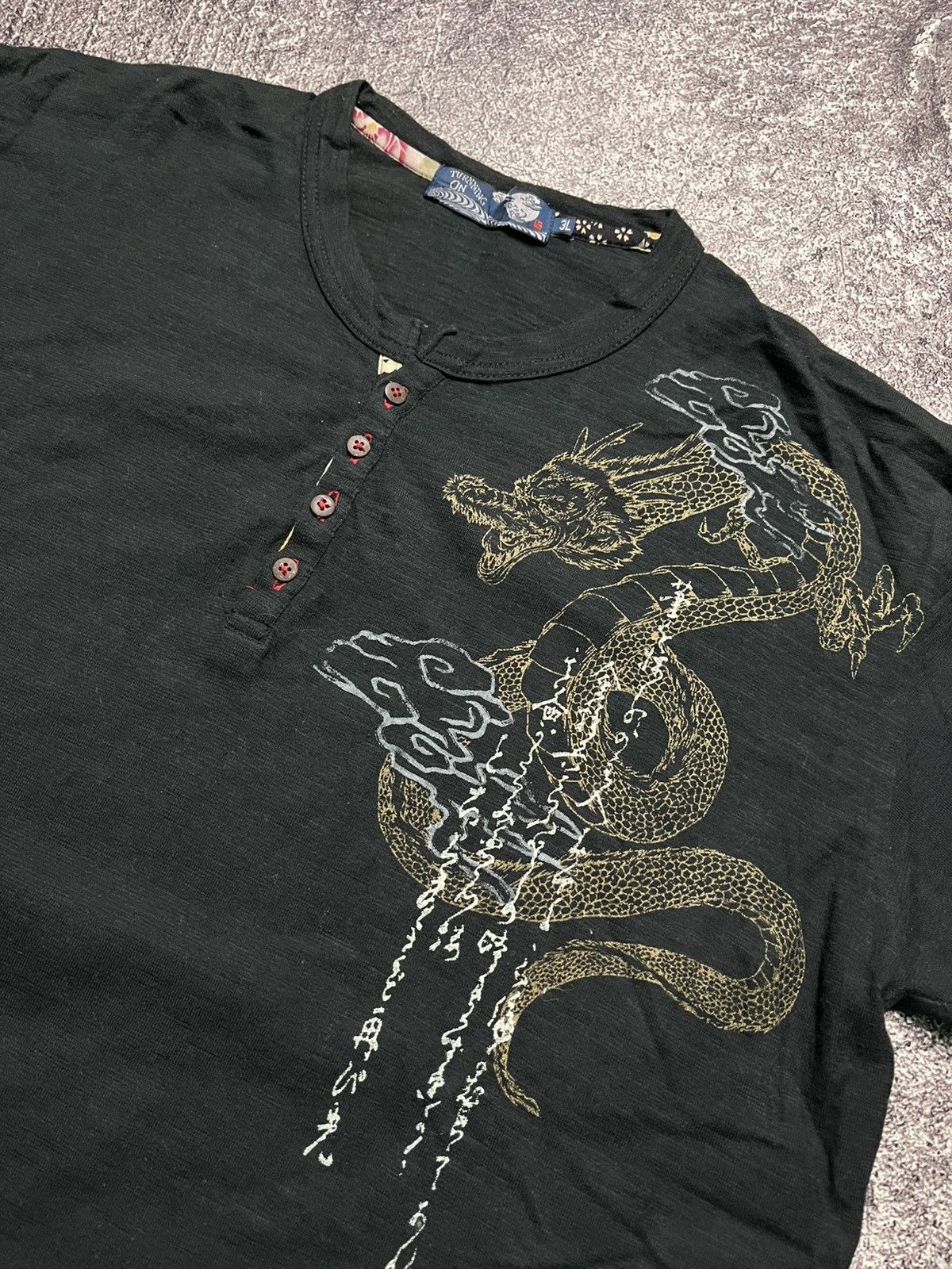 Vintage Sukajan Mountain/Dragon T-Shirts in Black, Men's (Size Xxl) — image 3 of 6