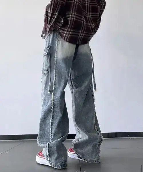 SLVDR Men Ripped Holes Cargo jeans Size US 31 - 3 Thumbnail