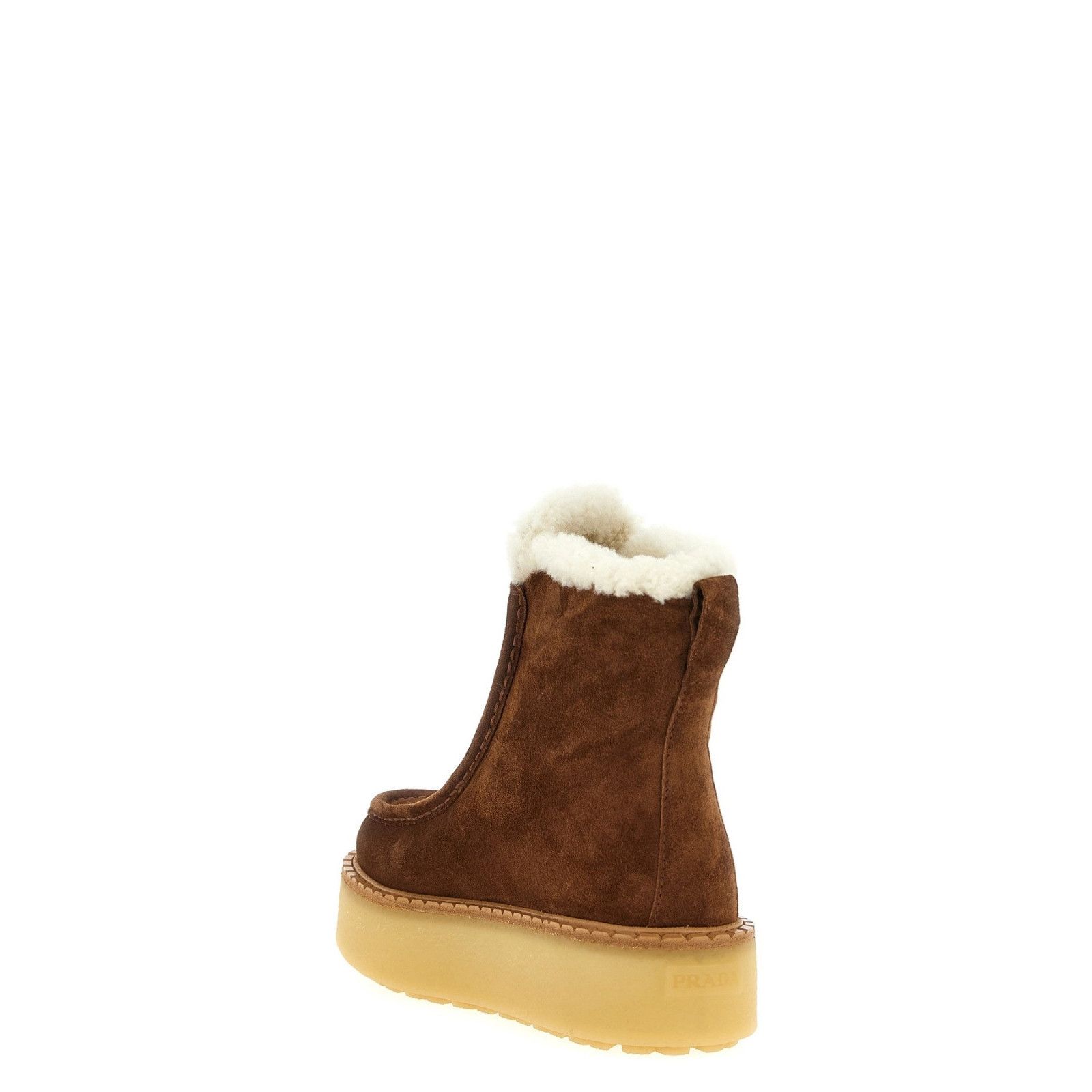 Prada PRADA Cocoa Brown Suede/Shearling Boots New & Authentic (Wom Size US 8 / IT 38 - 3 Thumbnail