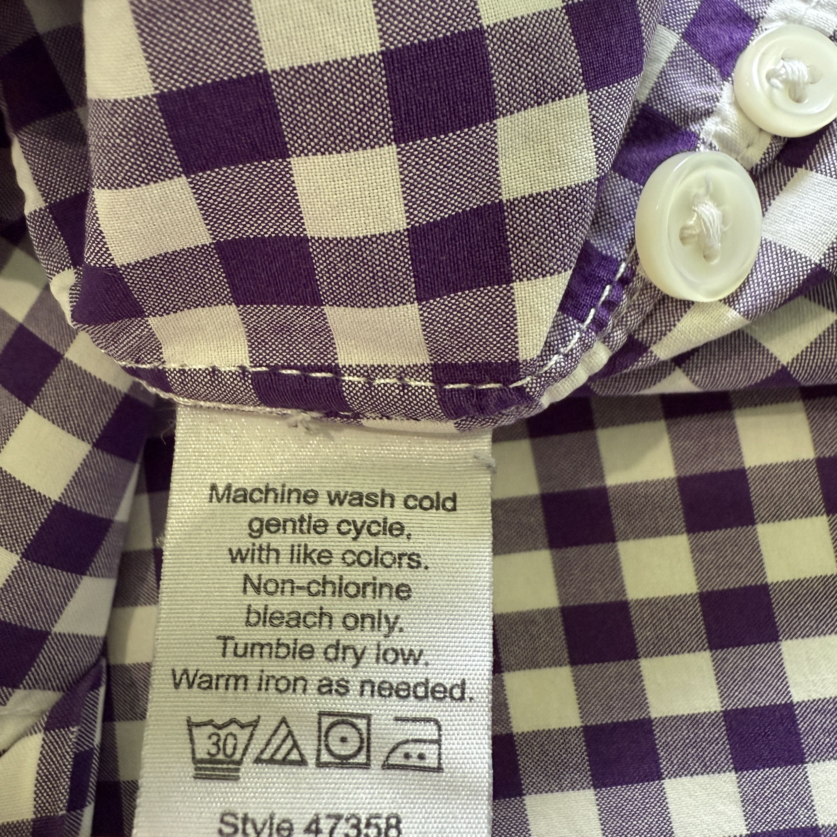 J.Crew J.Crew Gingham Button-Down Shirt M Purple 2-Ply Cotton Size US M / EU 48-50 / 2 - 4 Thumbnail