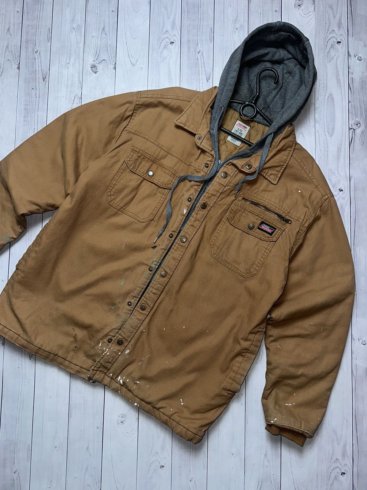 Dickies × Vintage Vintage Dickies working jacket denim distressed L Carhartt Size US L / EU 52-54 / 3 - 2 Thumbnail