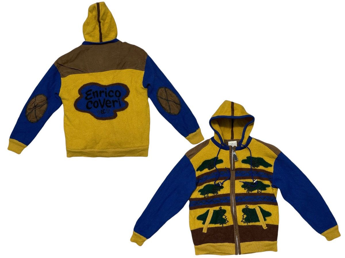 Enrico Coveri × Japanese Brand 90s ENRICO COVERI WOOL ZIPPER HOOD JACKET RARE Size US S / EU 44-46 / 1 - 1 Thumbnail