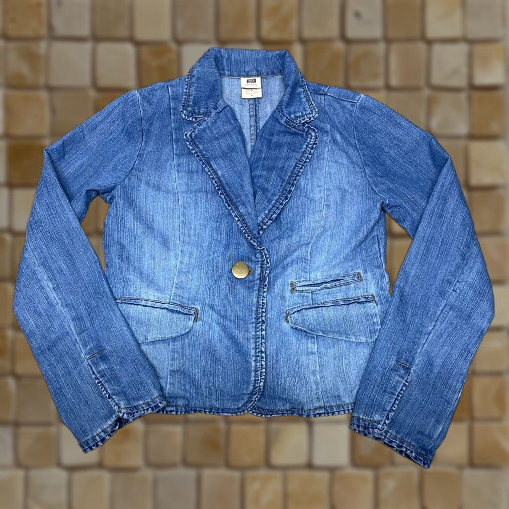 Faded Glory VINTAGE Faded Glory Denim Blazer Women Size 8 Cotton Blend Blue Casual Jacket Size M / US 6-8 / IT 42-44 - 1 Thumbnail