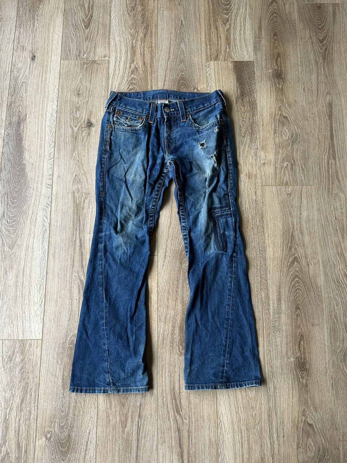 True Religion VINTAGE TRUE RELIGION SEAFARER BELL BOTTOM FLARE DENIM PANTS Size US 30 / EU 46 - 2 Thumbnail