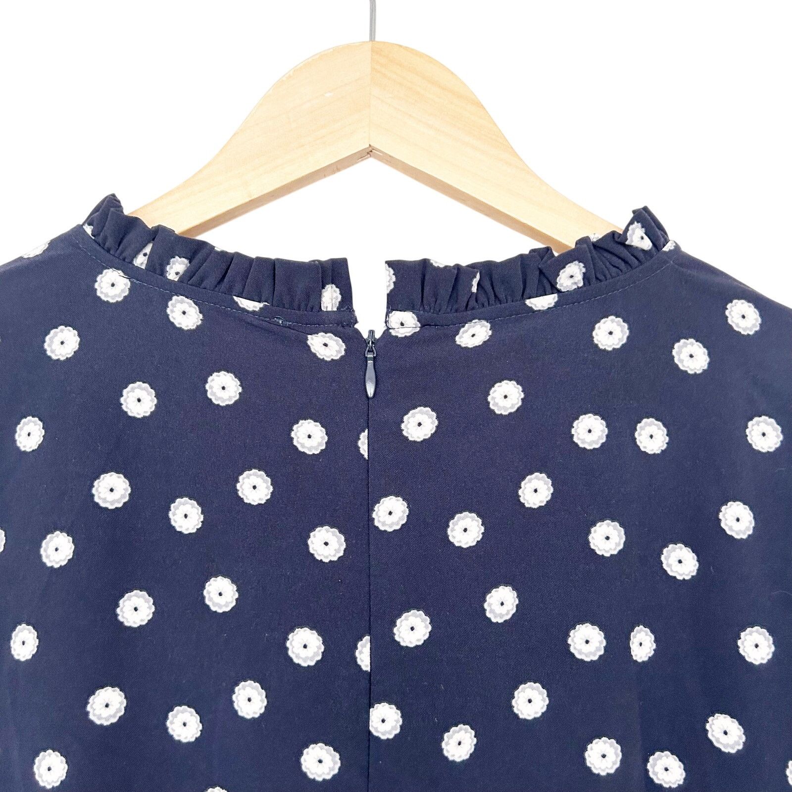 Loft Loft Navy Blue White Polka Dot Long Sleeve Dress Sz 6 Size M / US 6-8 / IT 42-44 - 7 Thumbnail